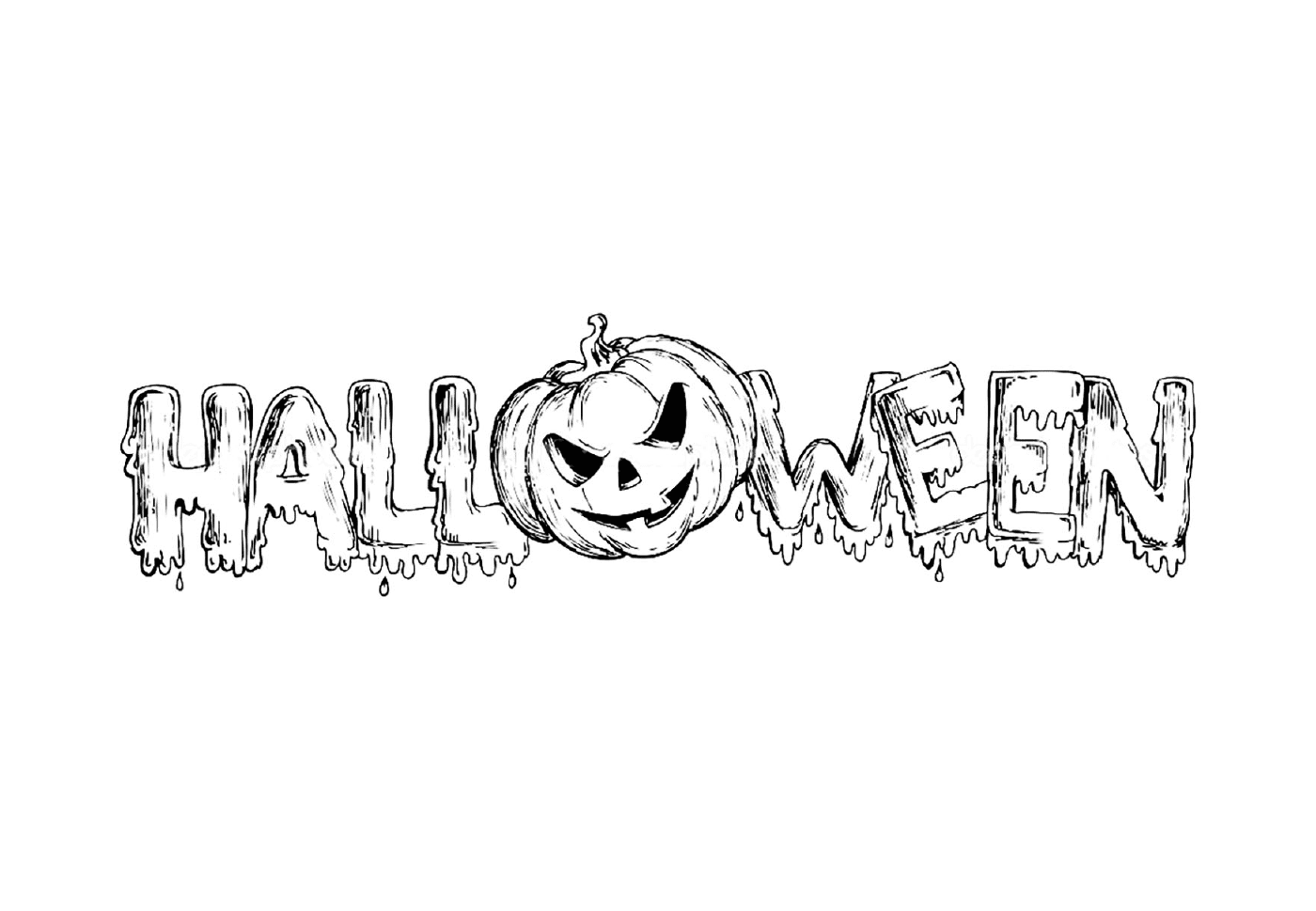  Calabaza y la palabra Halloween 