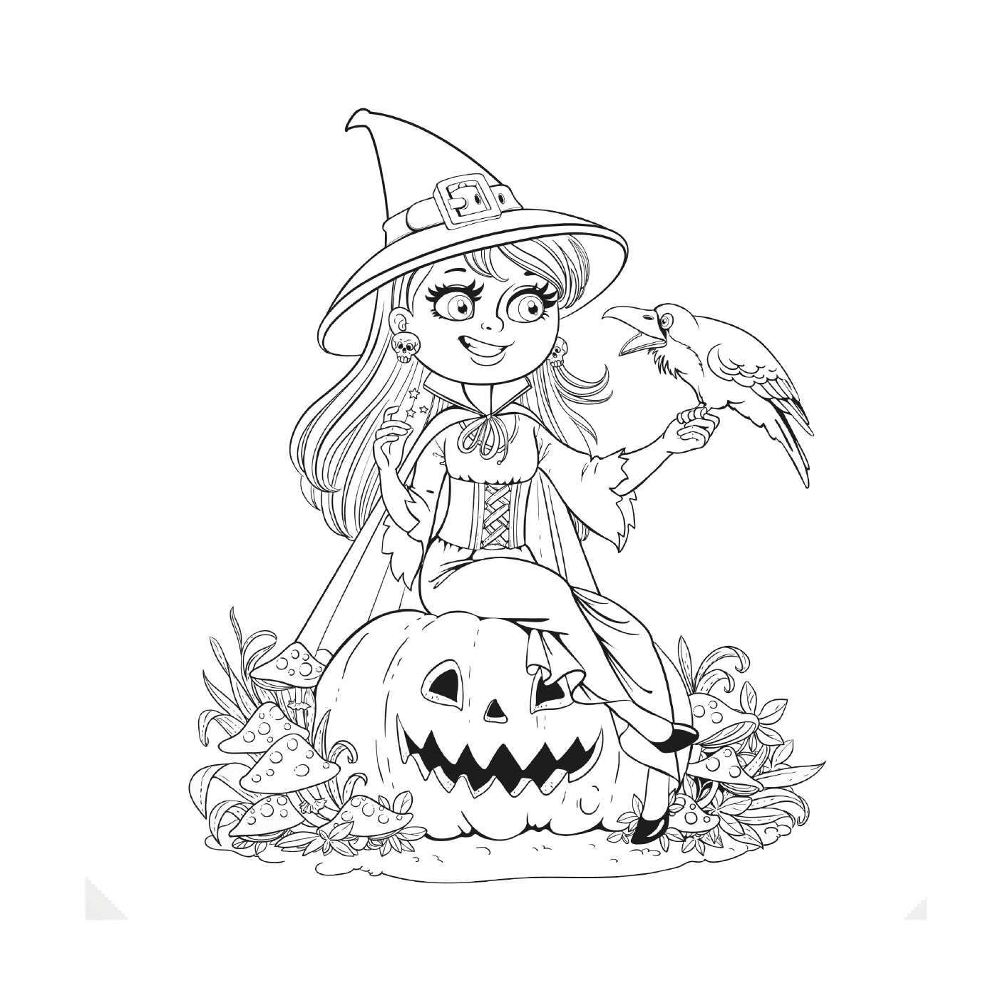  Nice witch on a pumpkin 