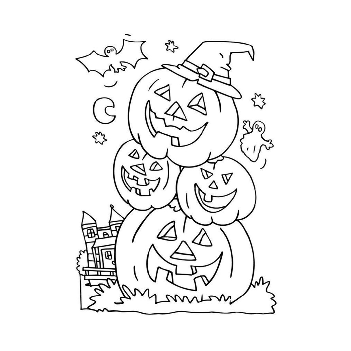  piled pumpkins 