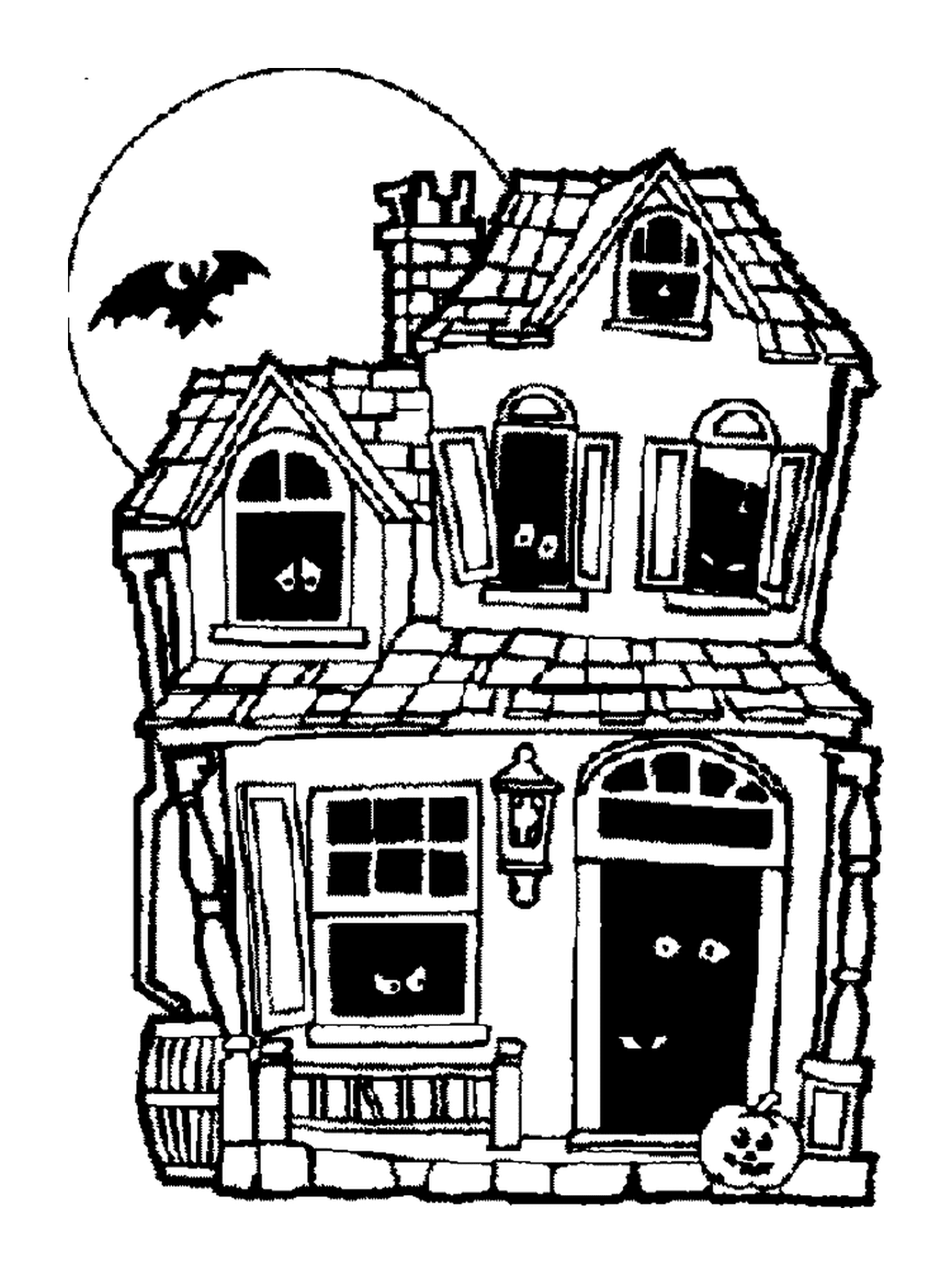  Дом с привидениями с летучими мышами 