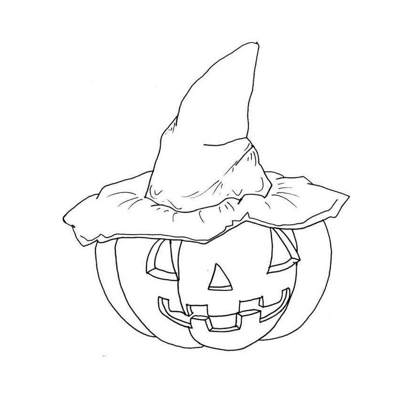  Halloween pumpkin with a hat 
