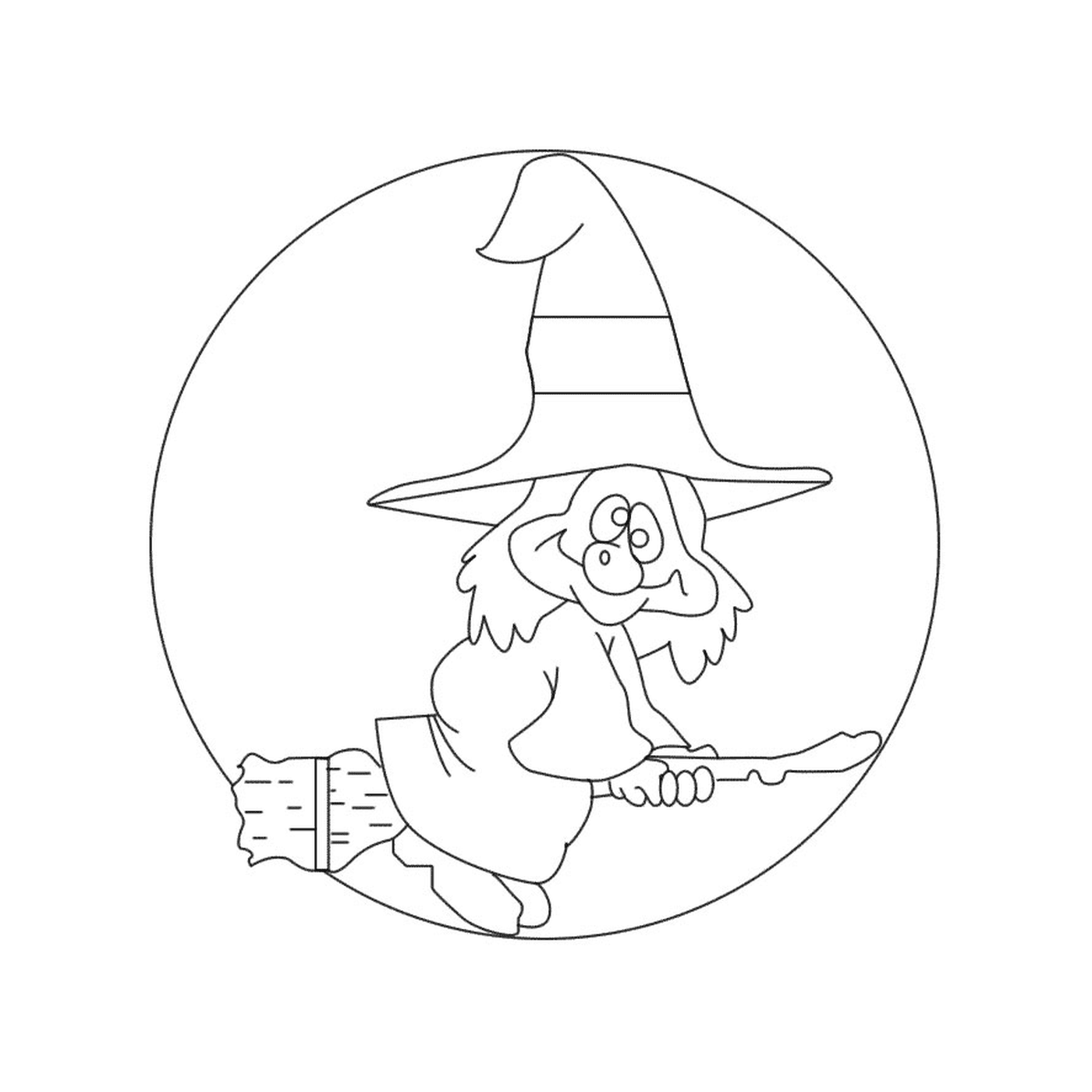  Witch flying on a broom 