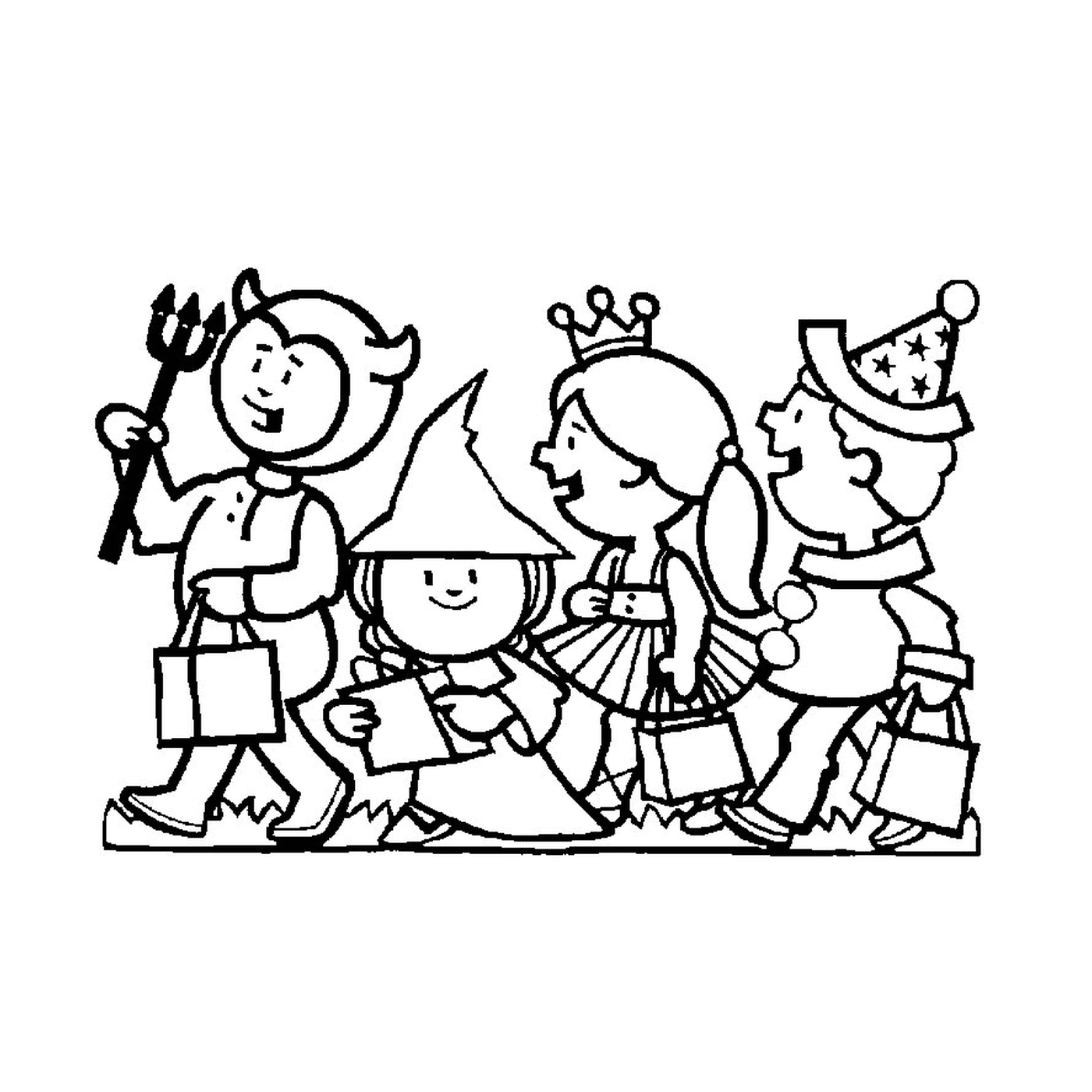  Группа костюмированных детей 
