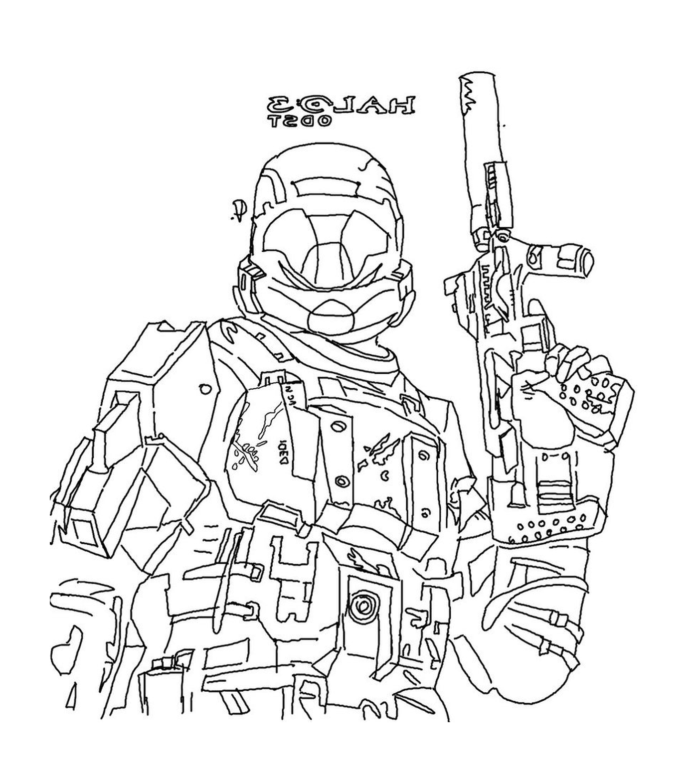  Soldado armado con un rifle 