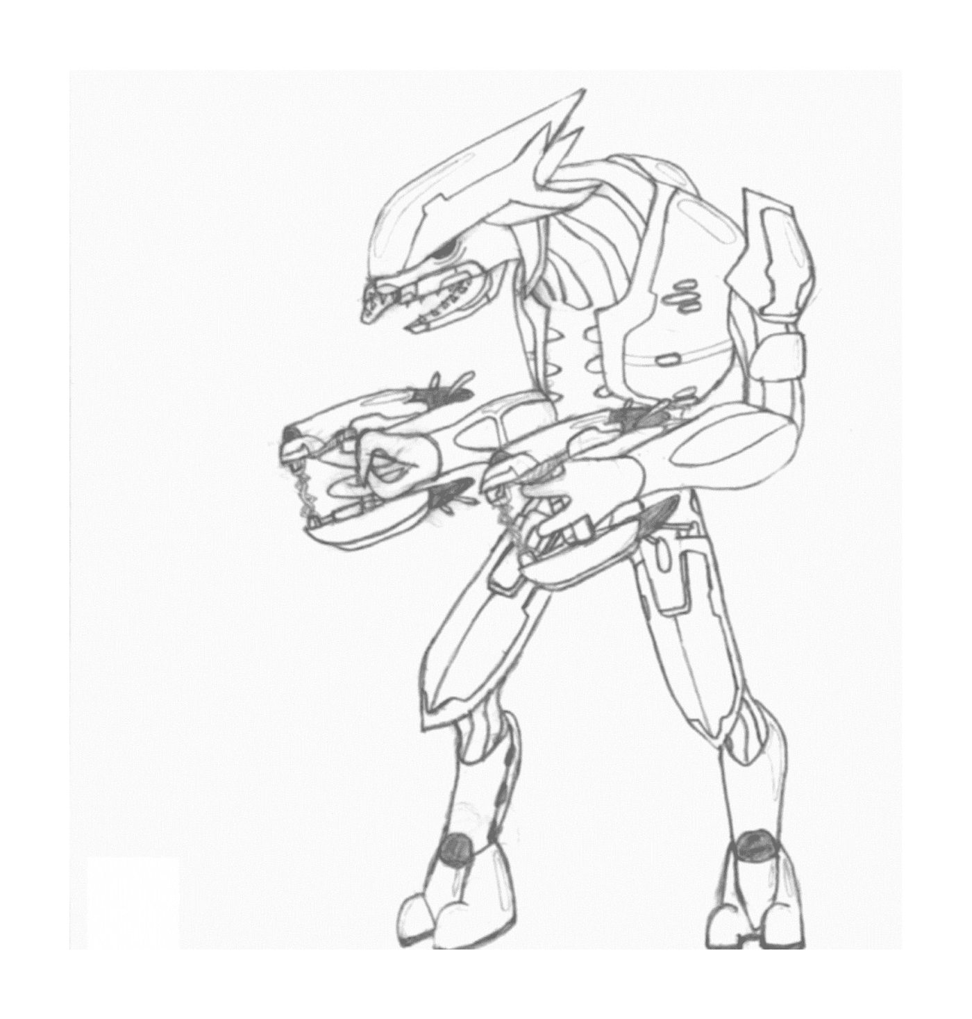  Robot armado con un rifle 