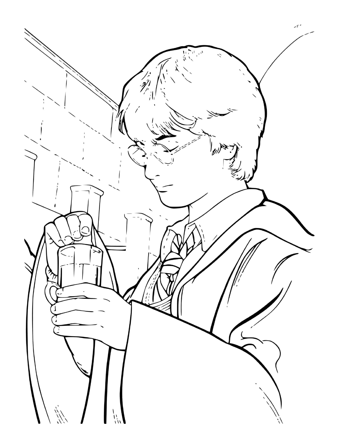  Harry takes potion, glass in the hand 