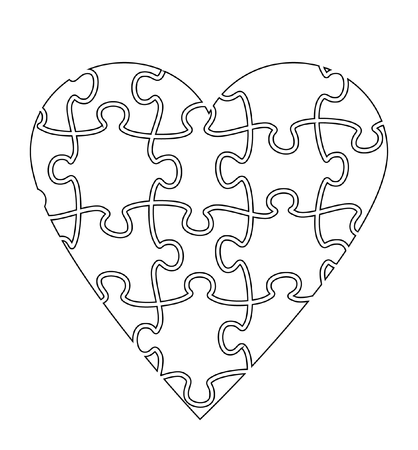  Heart in the shape of a charming puzzle 