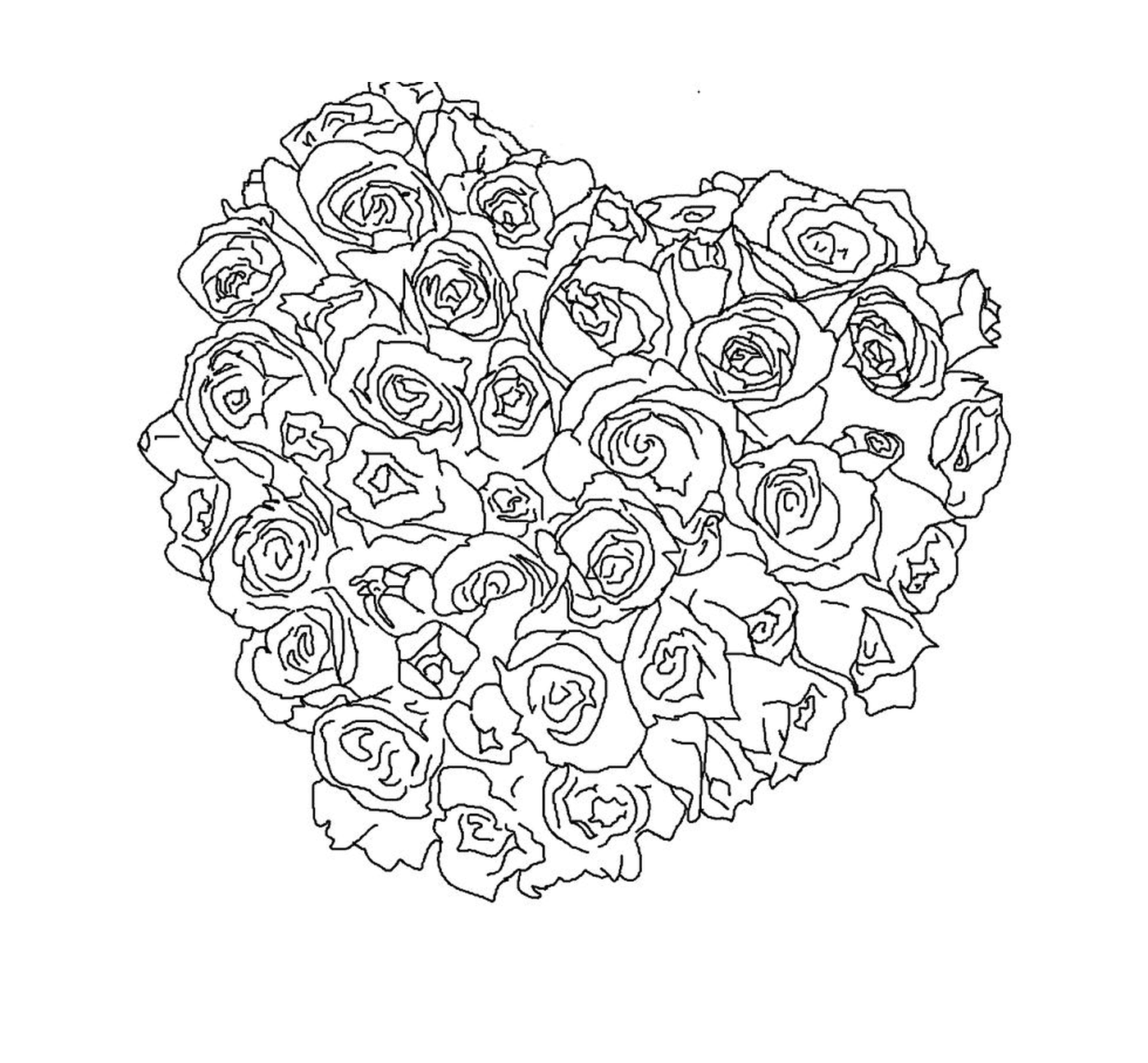  Hermosas rosas formando un corazón encantador 