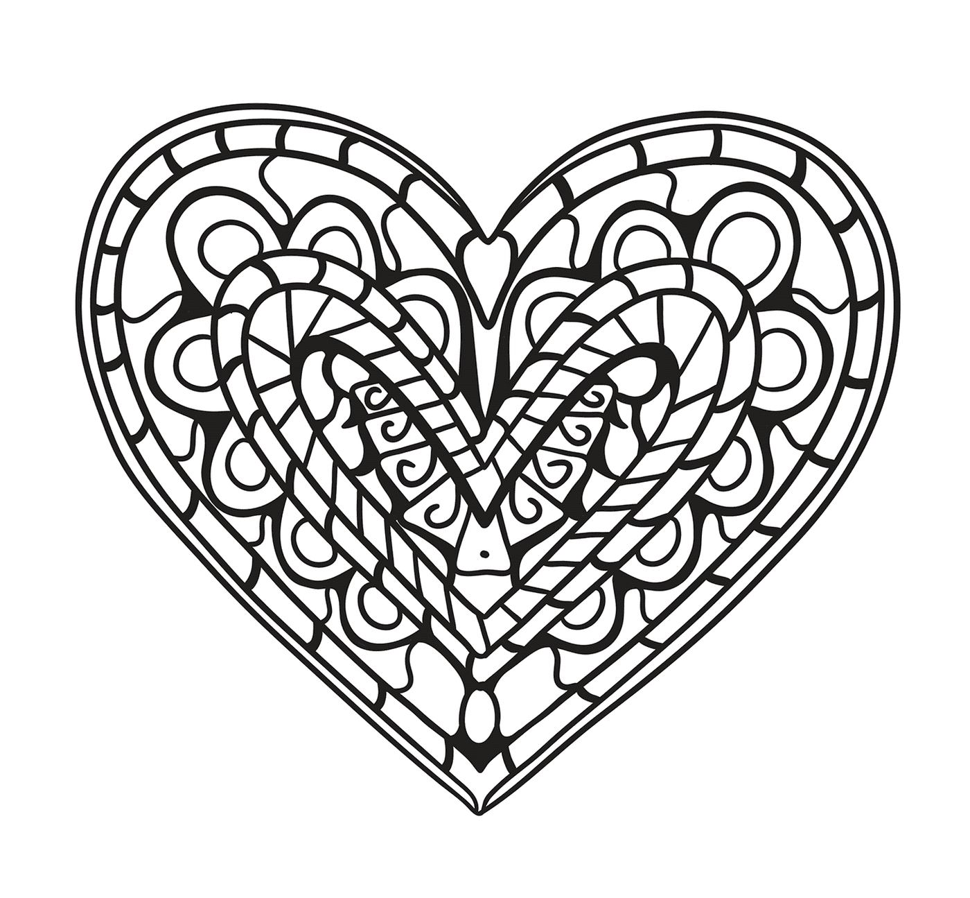  Heart zentangle delicately complex 