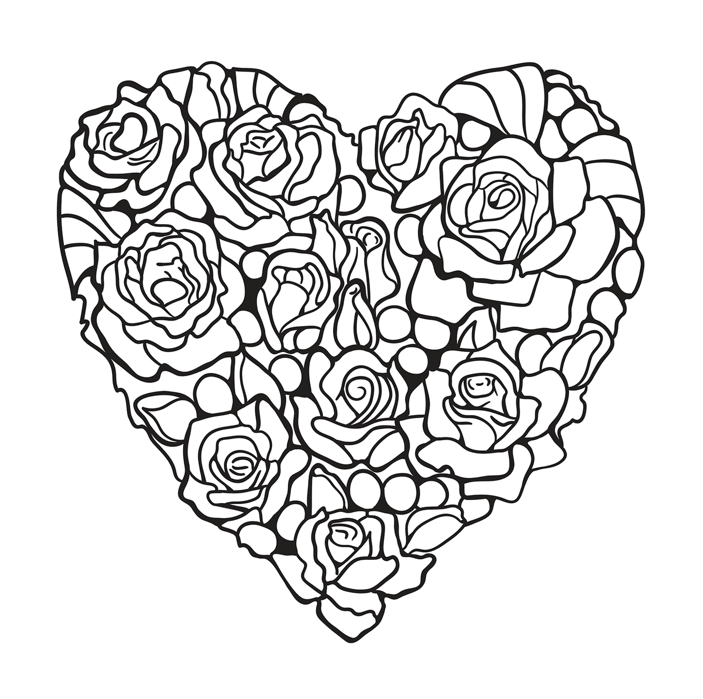  Rosas formando un precioso corazón de amor 