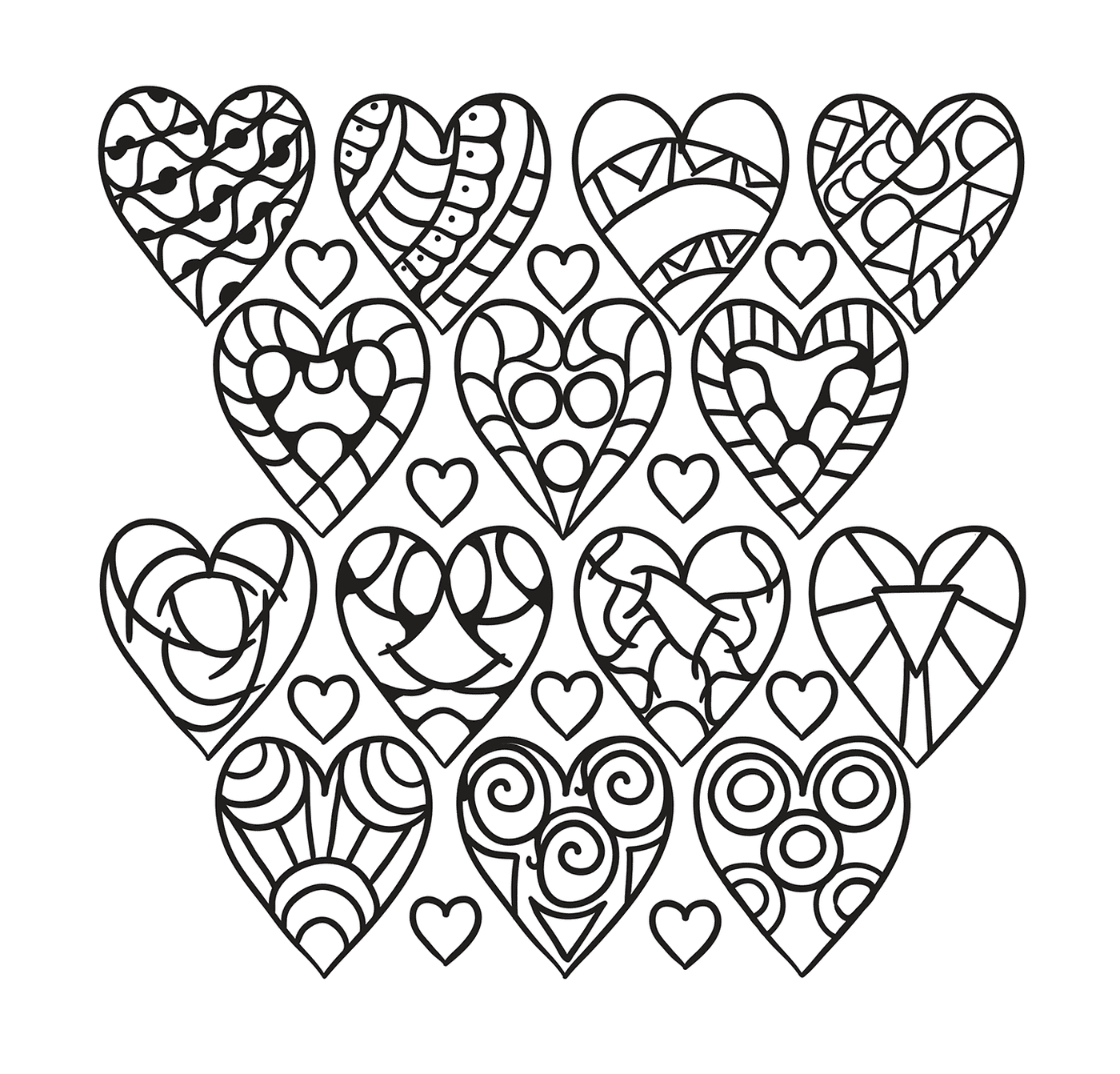  Colección de corazones con diversas formas 