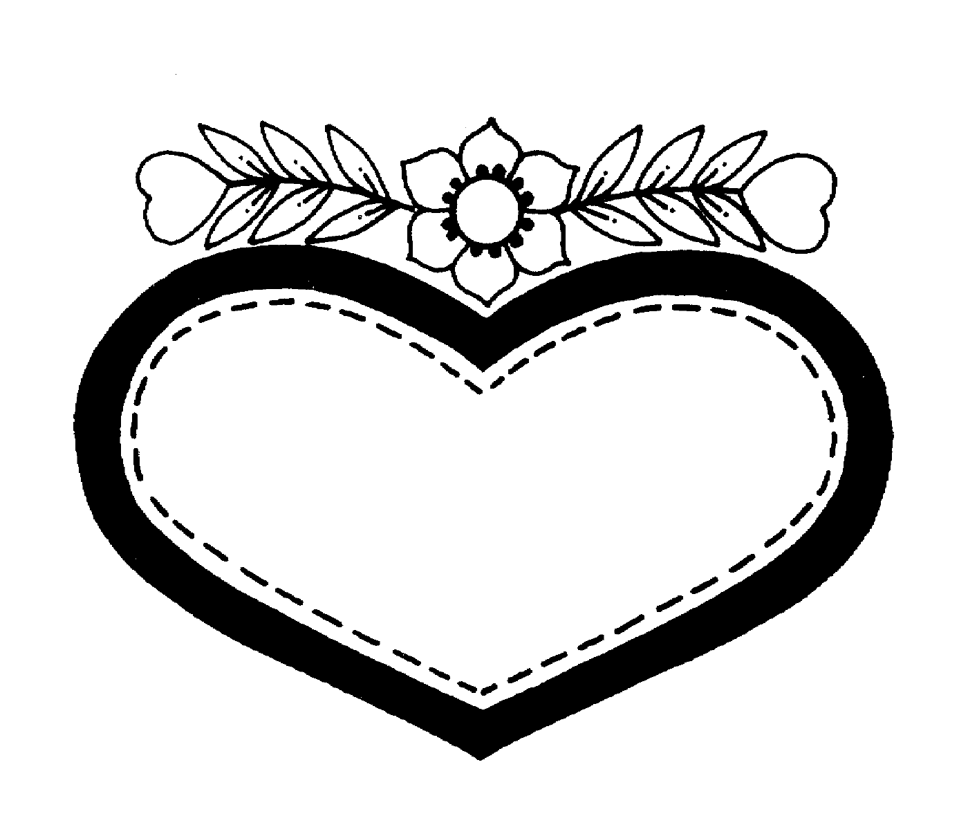  Herz des Valentinstags mit einer zarten Blume 