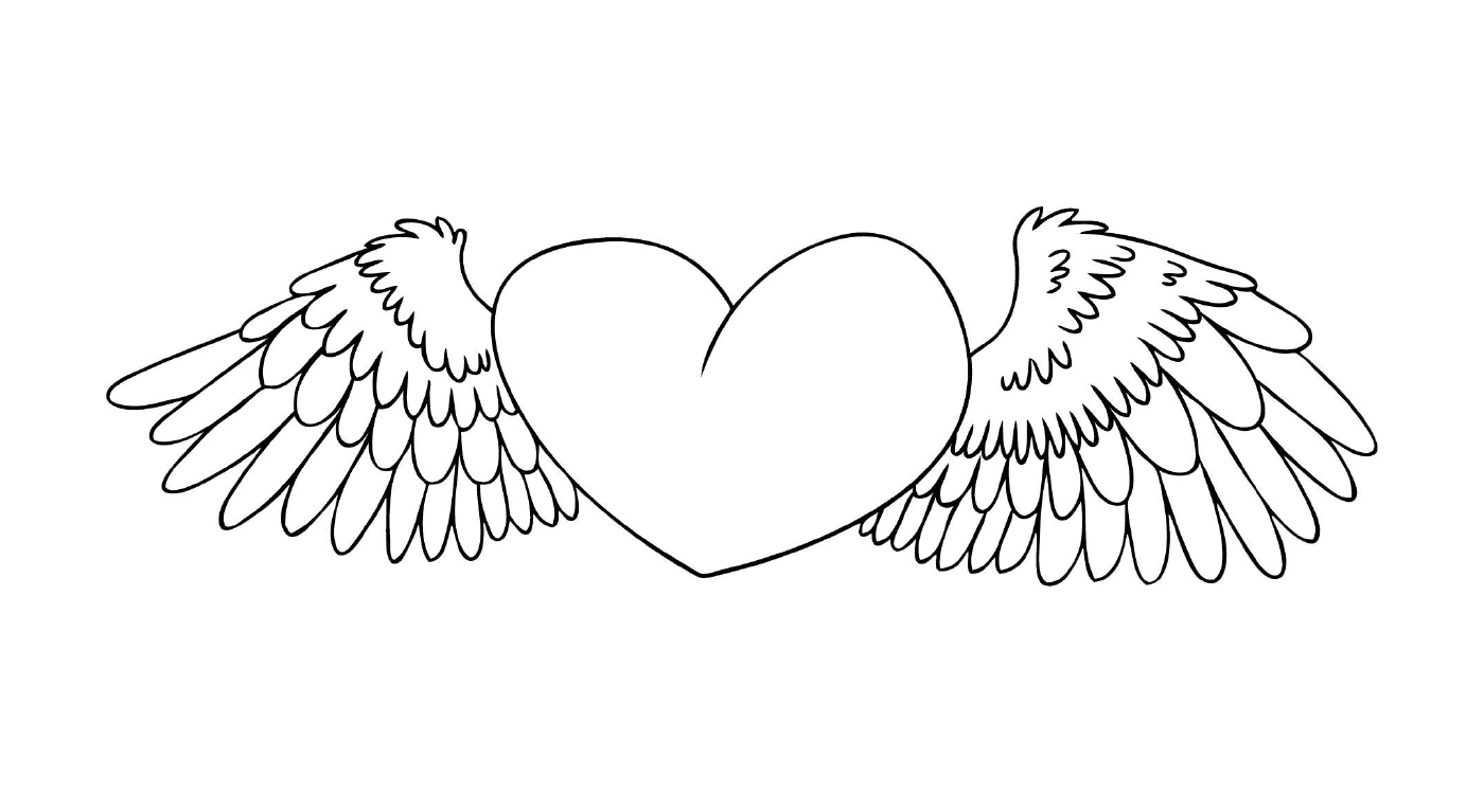 Heart with two birds, symbol of love