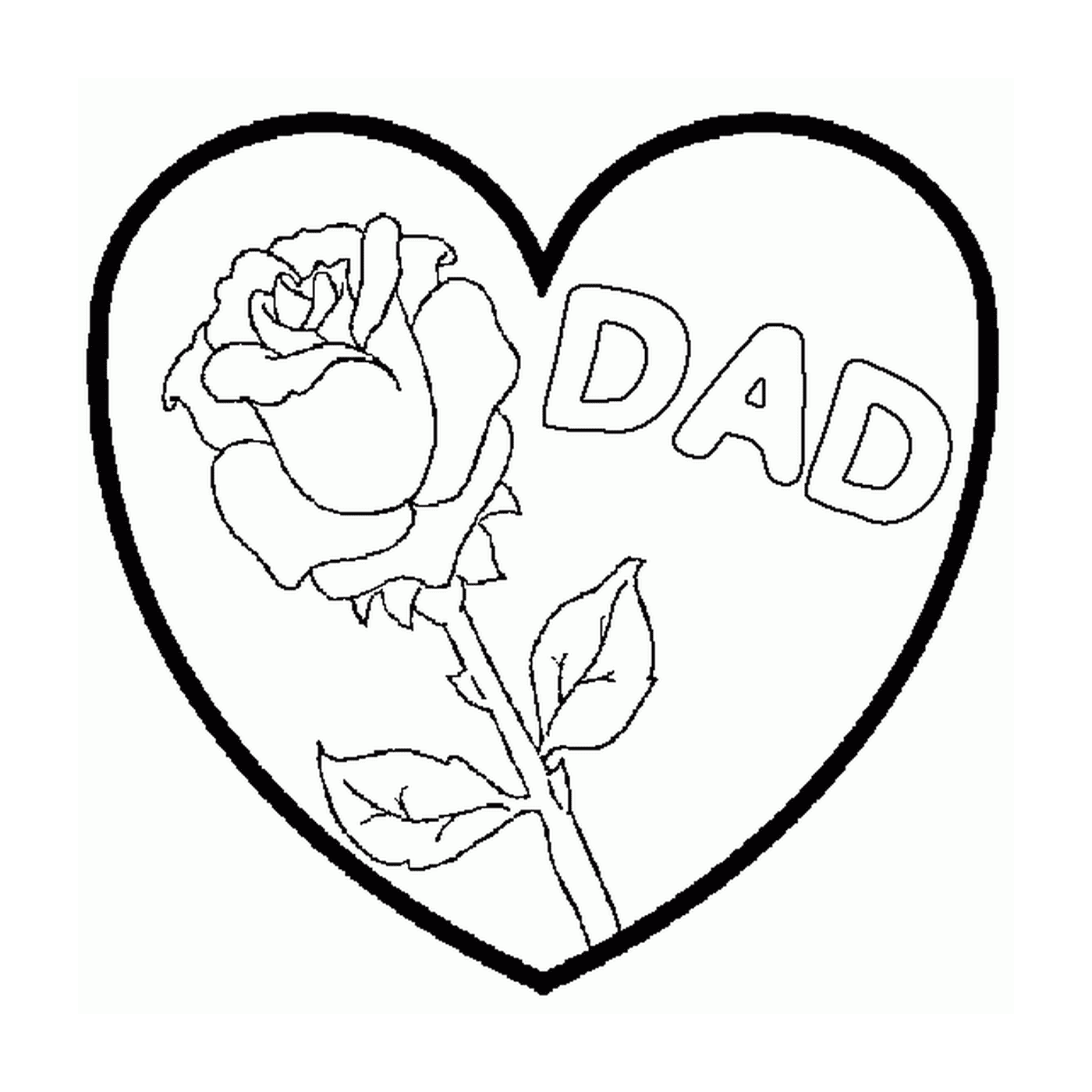 Сердце Валентина для папы с розой 