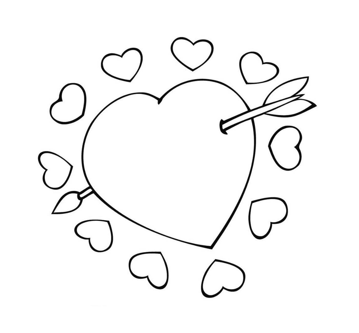  Corazón con flecha, símbolo del amor apasionado 