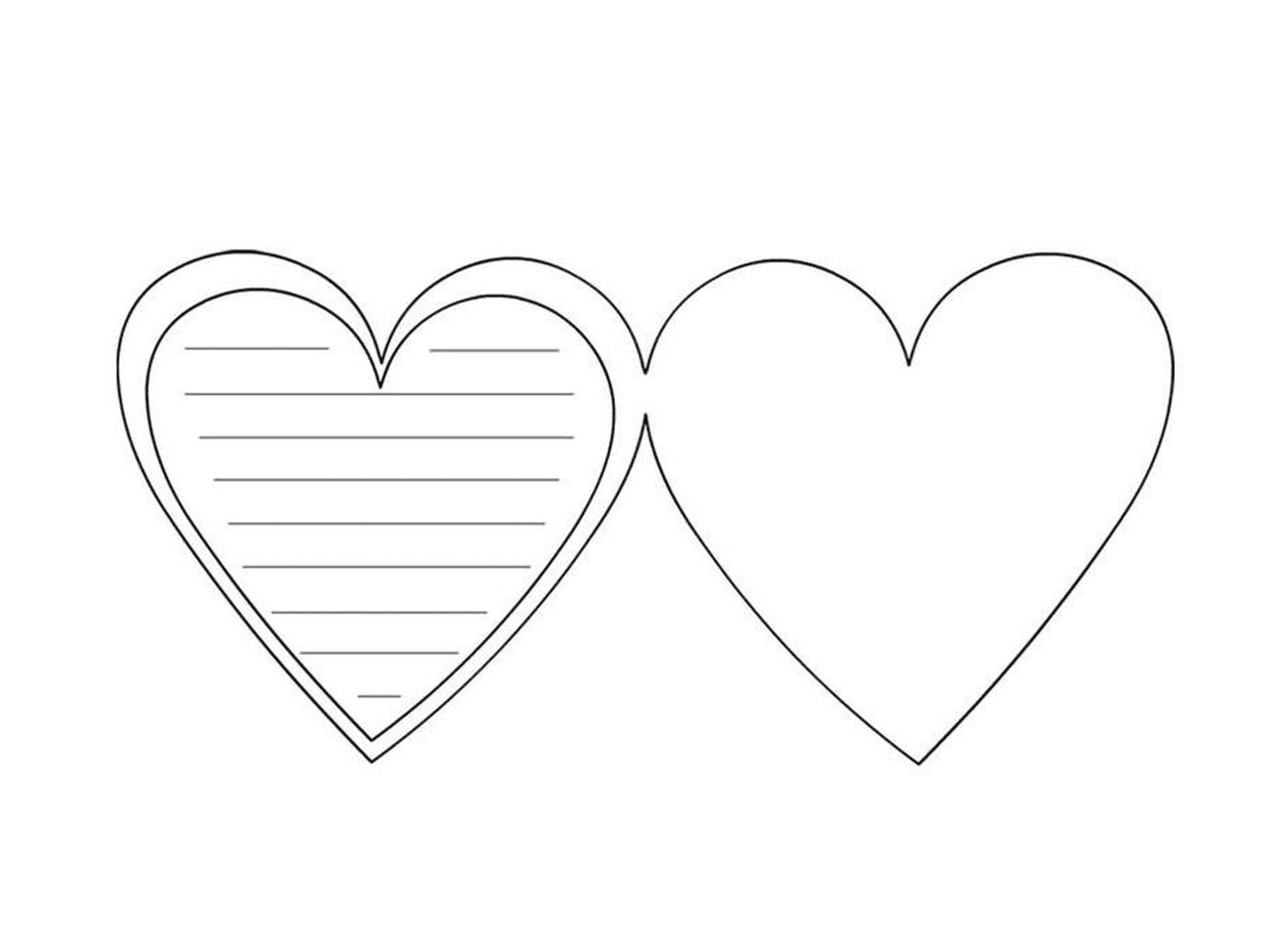  Dos corazones para escribir un mensaje romántico 