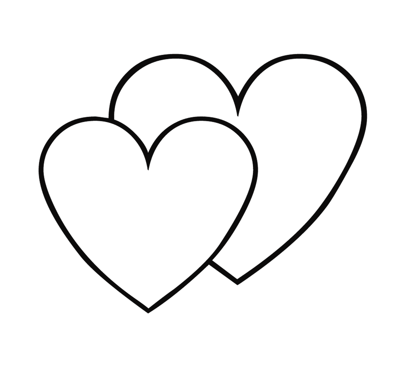  Two black and white hearts on a white background 