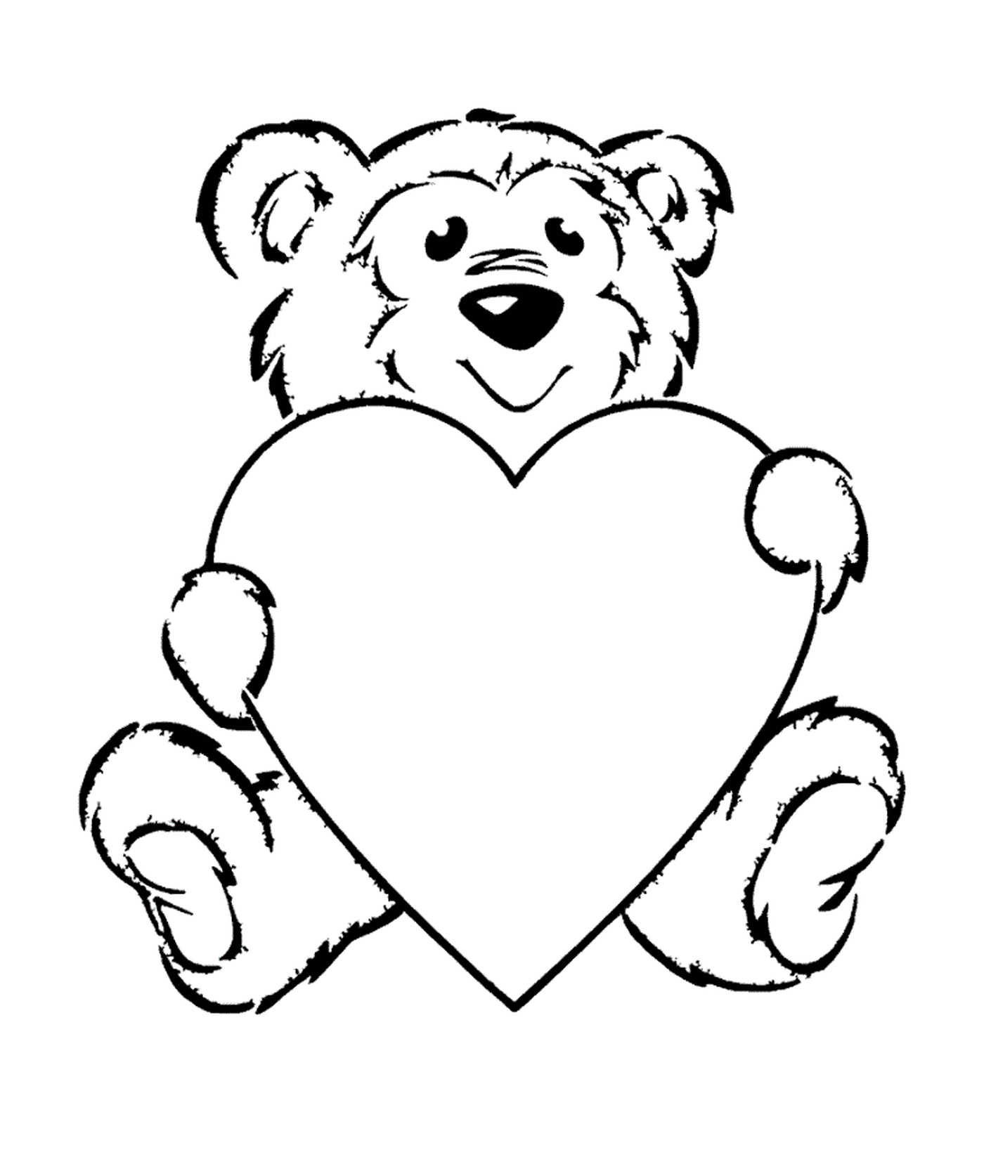 Ein Teddybär, der ein Herz hält 
