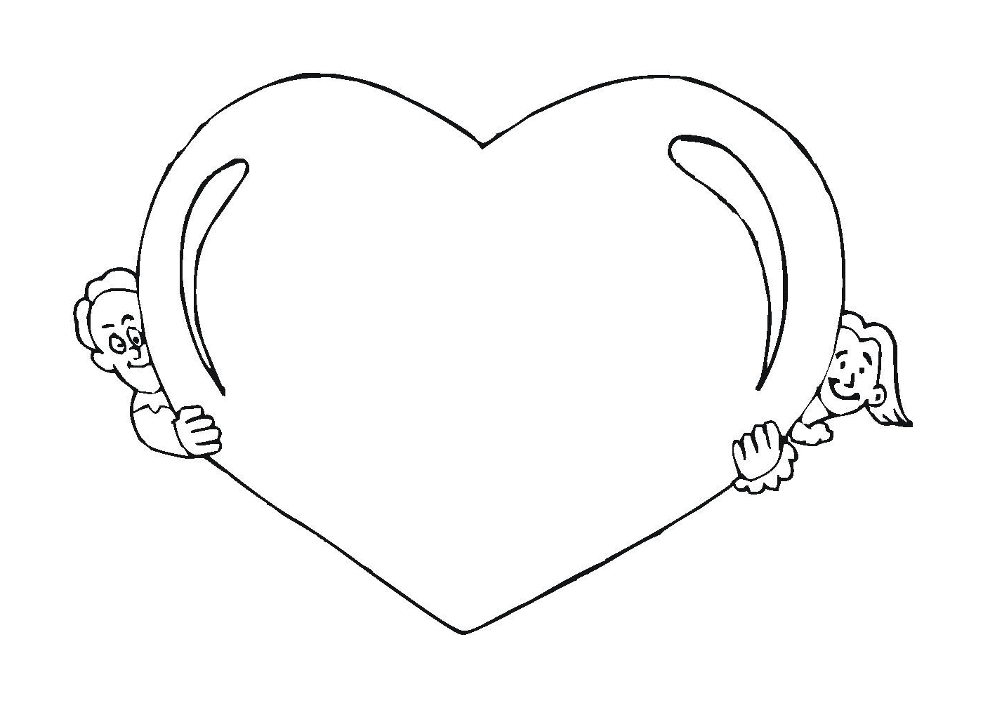  Two hands holding a heart-shaped frame 