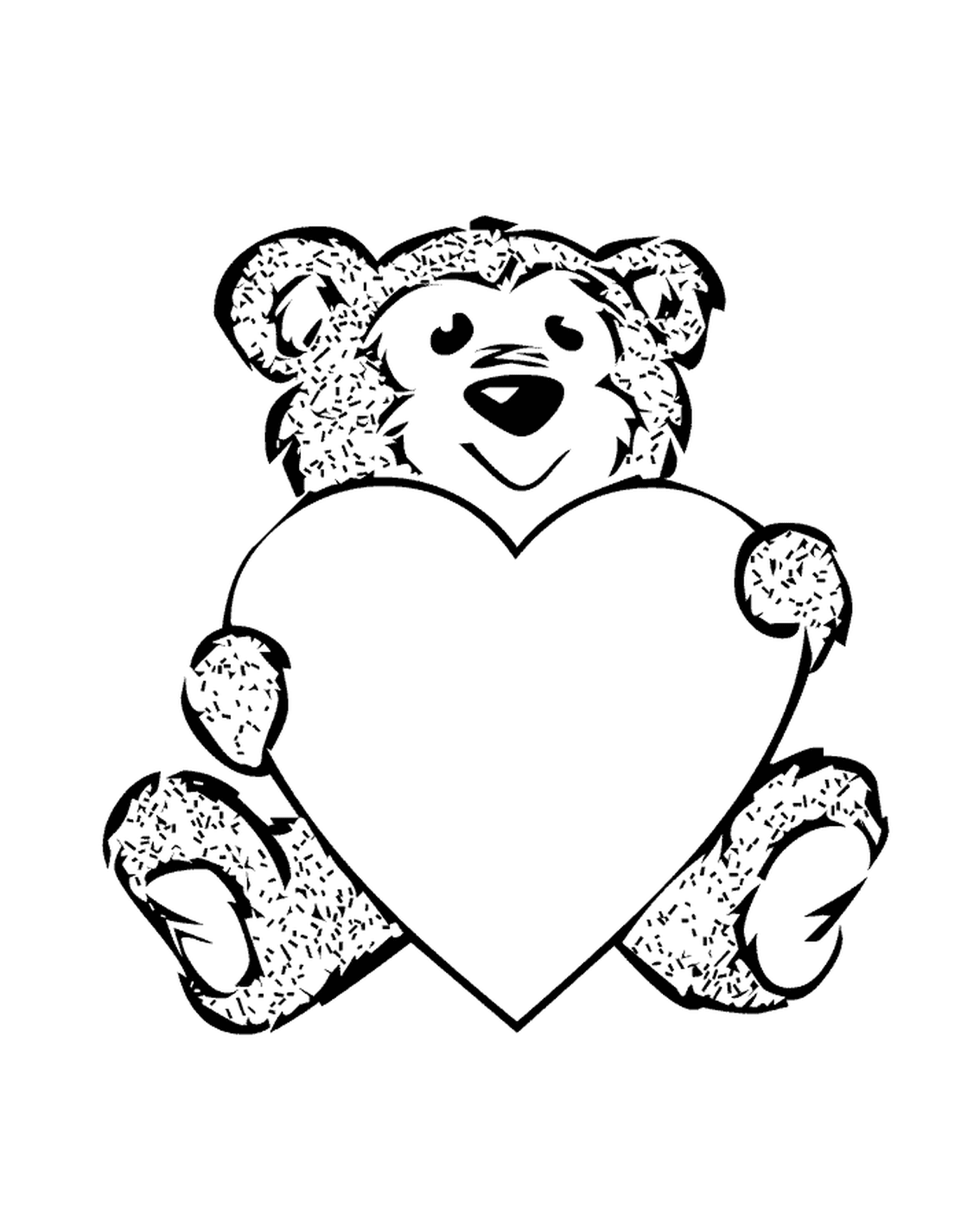  Un orsacchiotto che tiene un cuore 