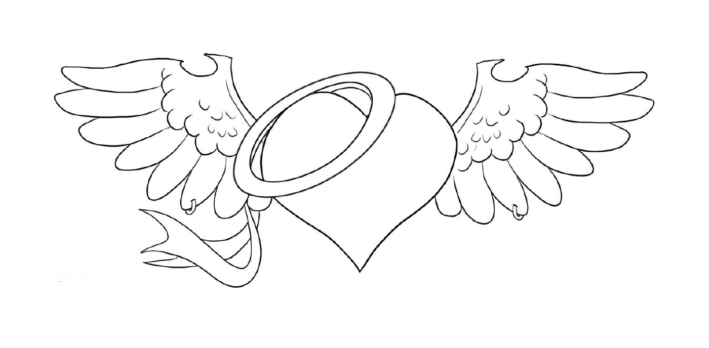  Un corazón con alas y un halo 