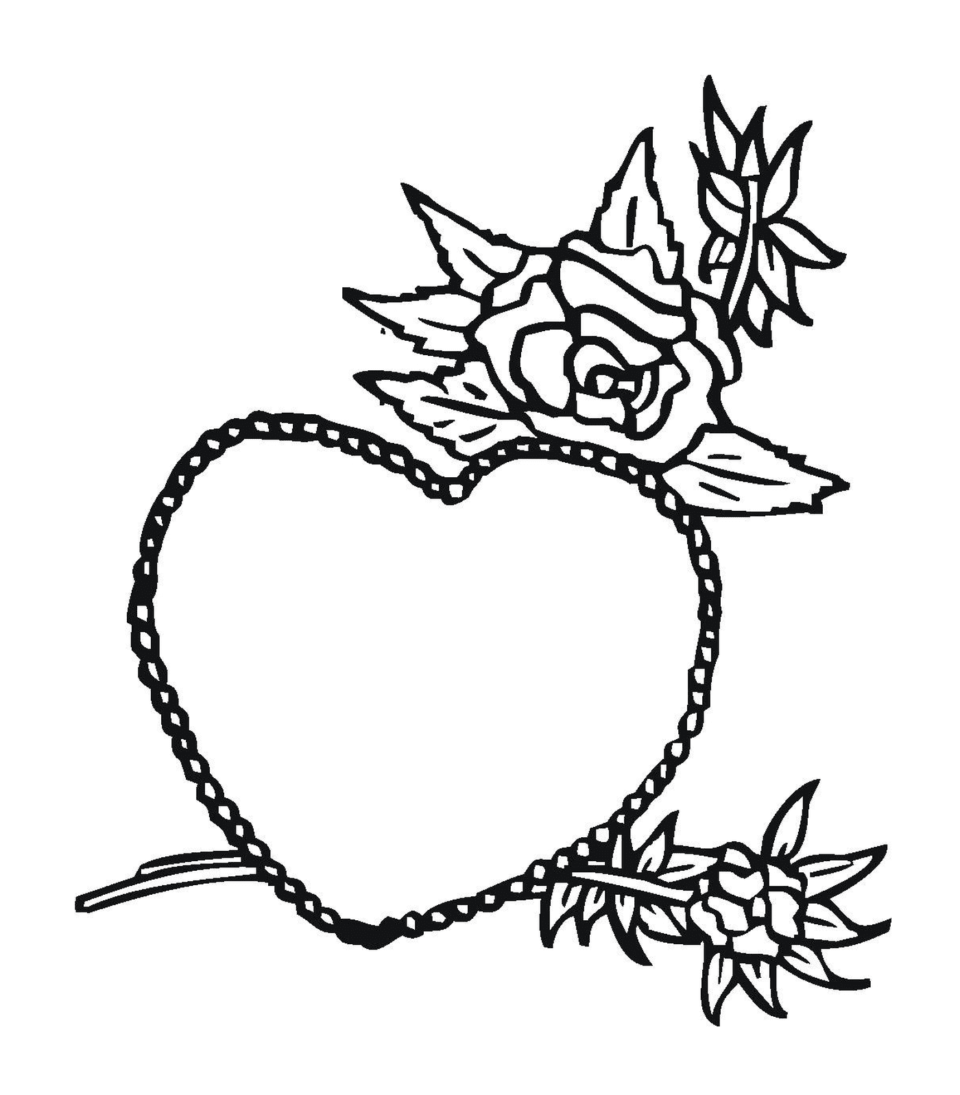  Un corazón y flores 