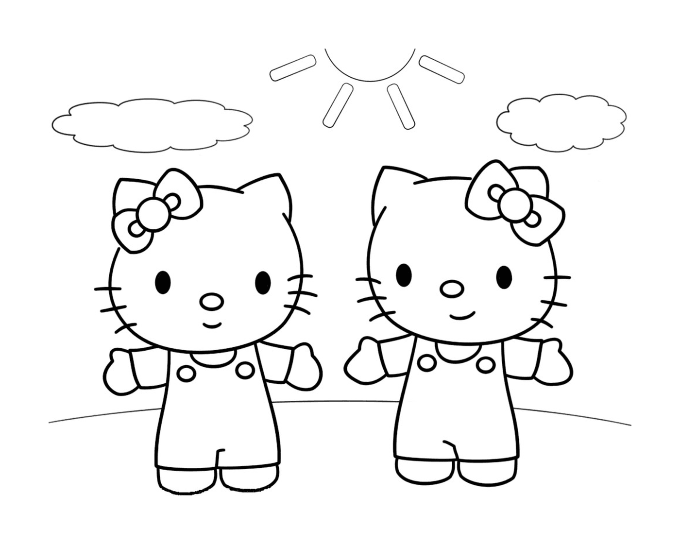  Zwei Hello Kitty Seite an Seite 
