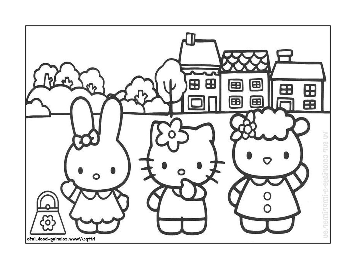  Hello Kitty and her friends to color 