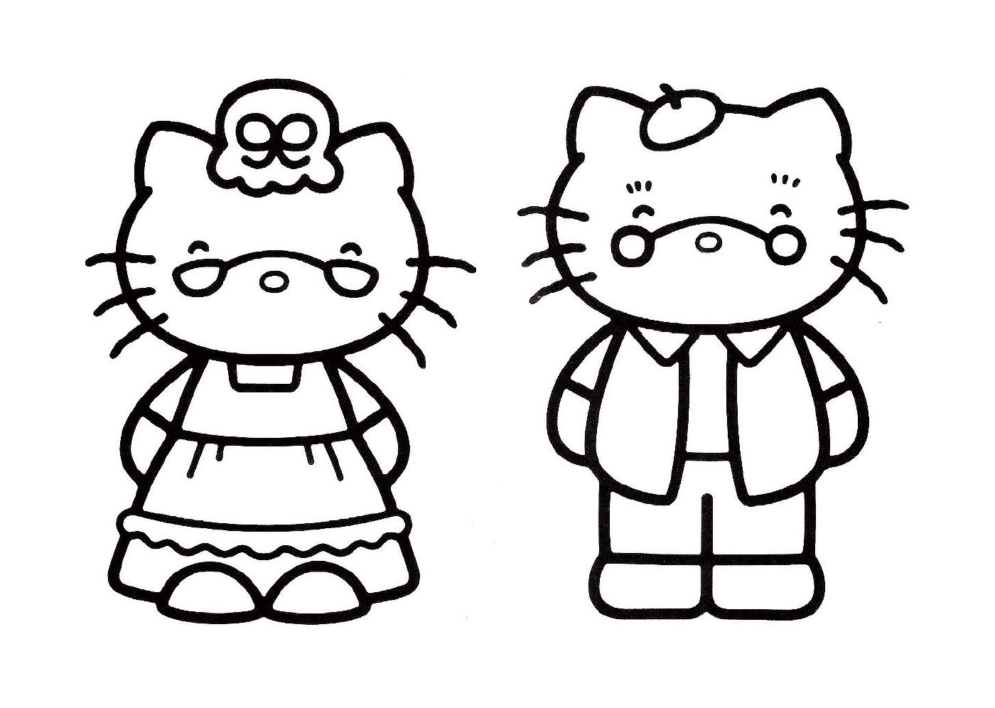  Zwei Hello Kitty Charaktere 