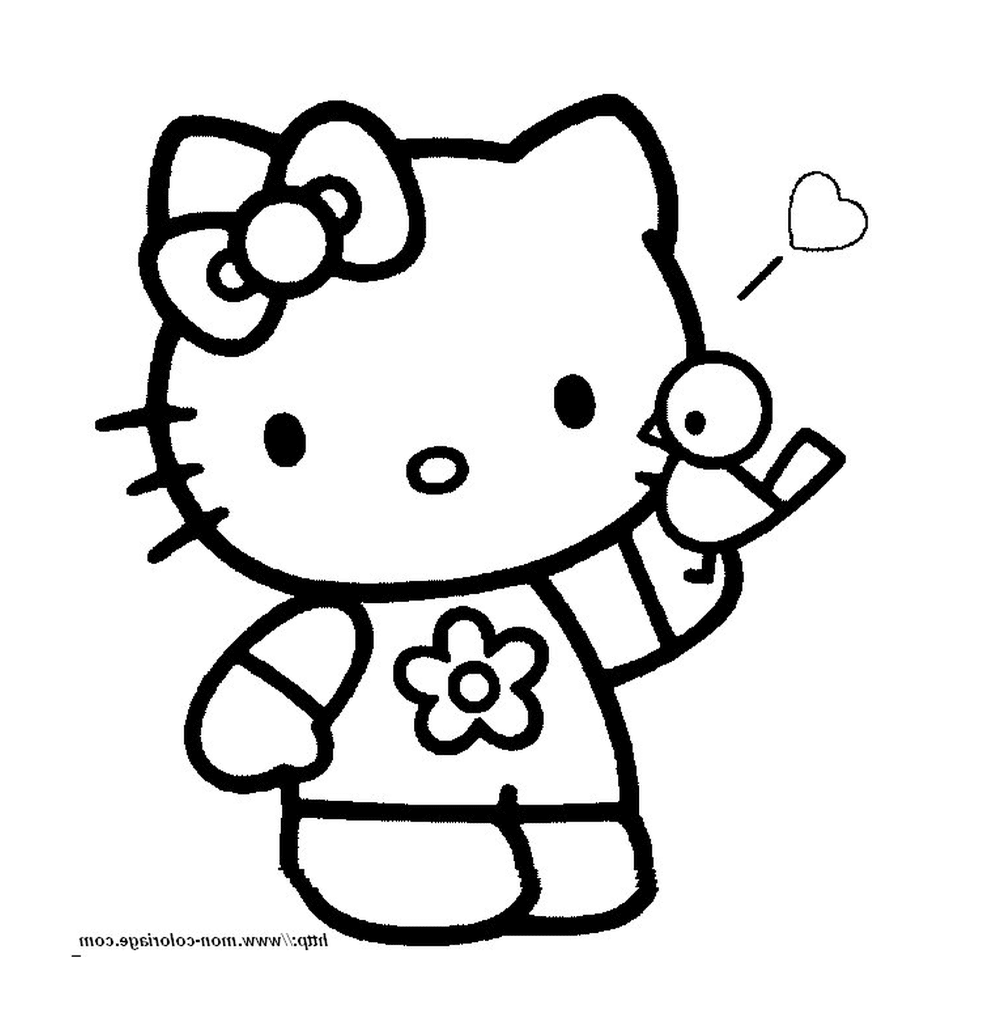 Hello Kitty holding a mobile phone 