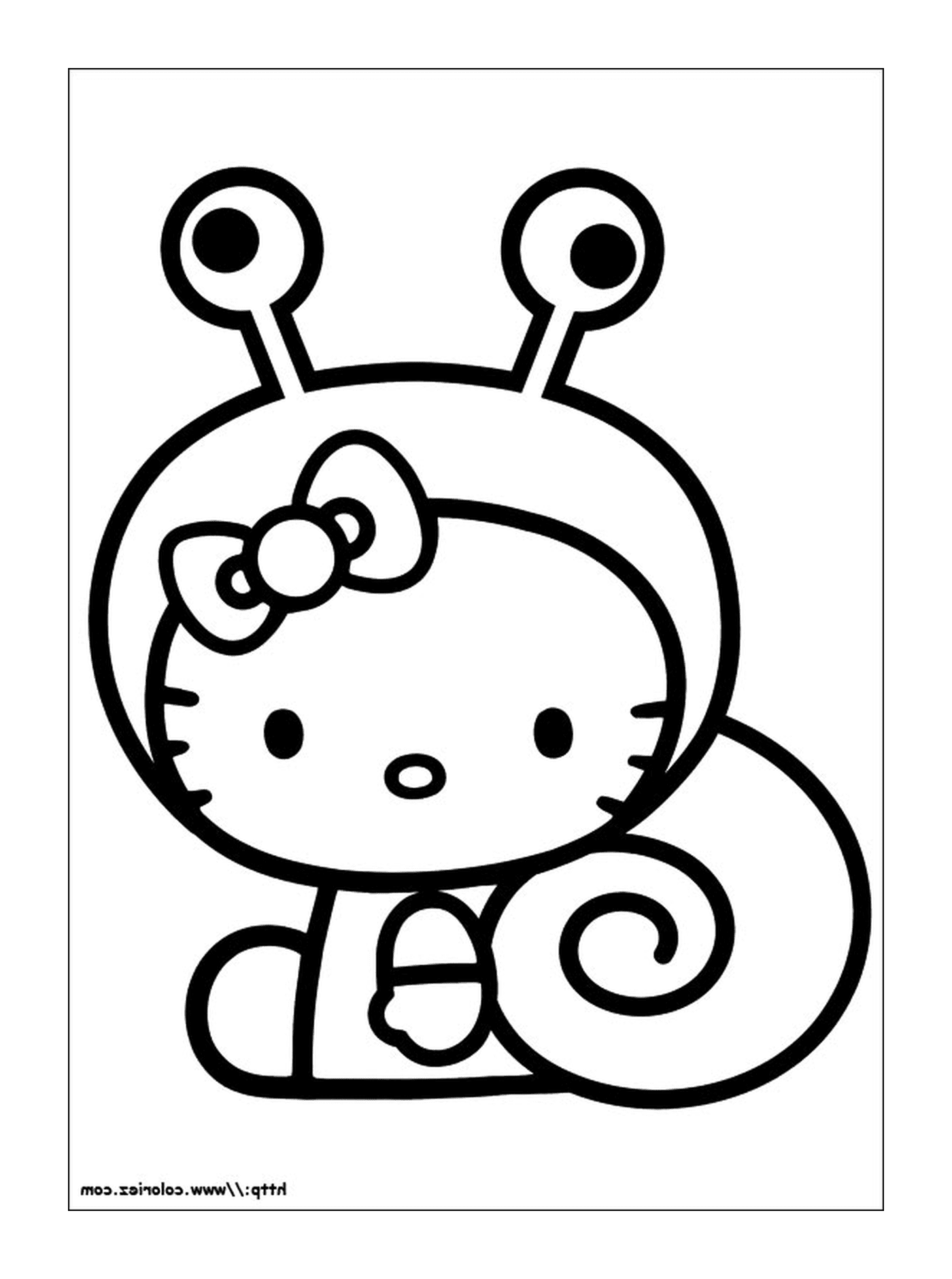 Hello Kitty with a snail on her head 
