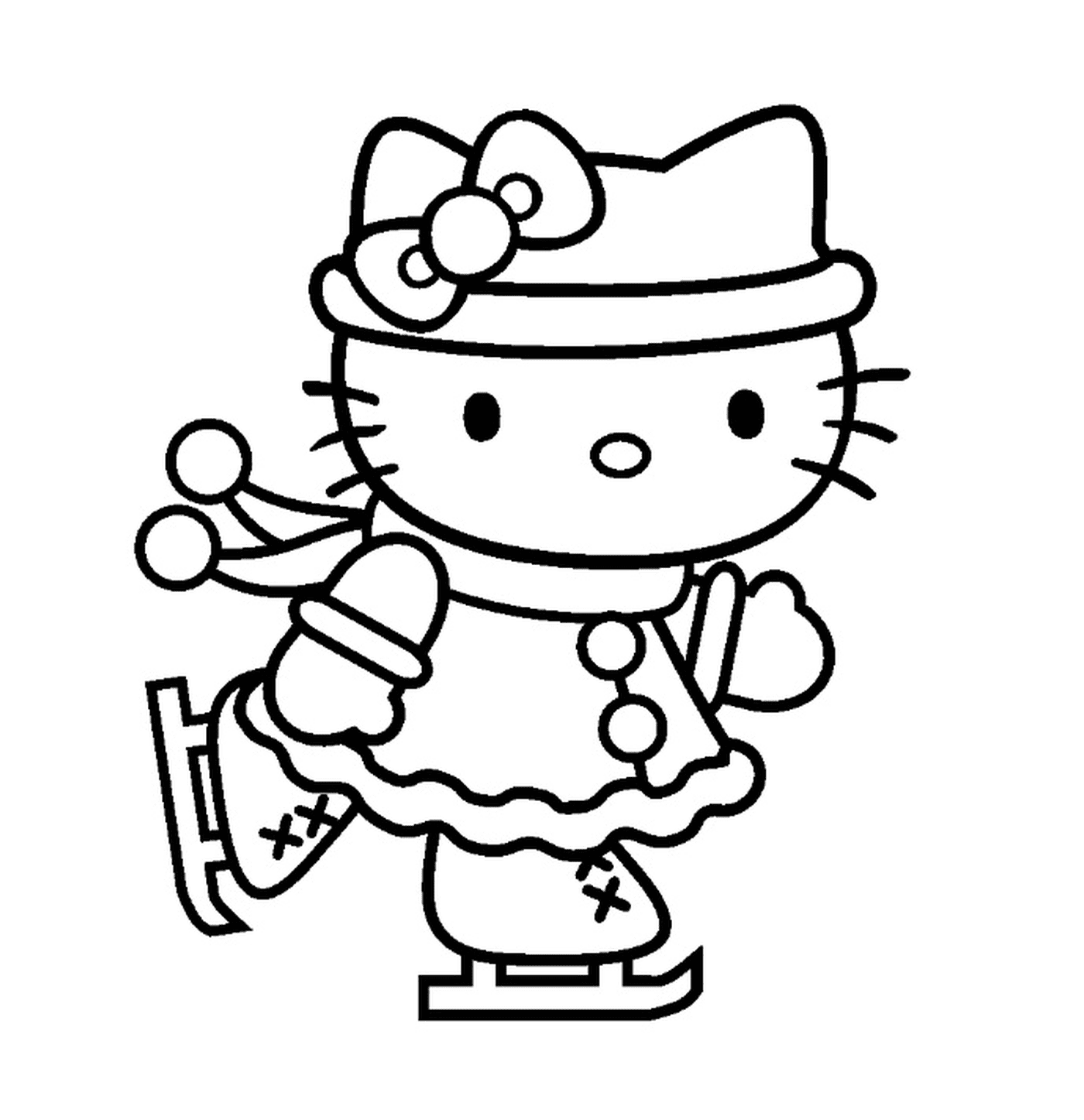  Hello Kitty with an ice skating outfit 
