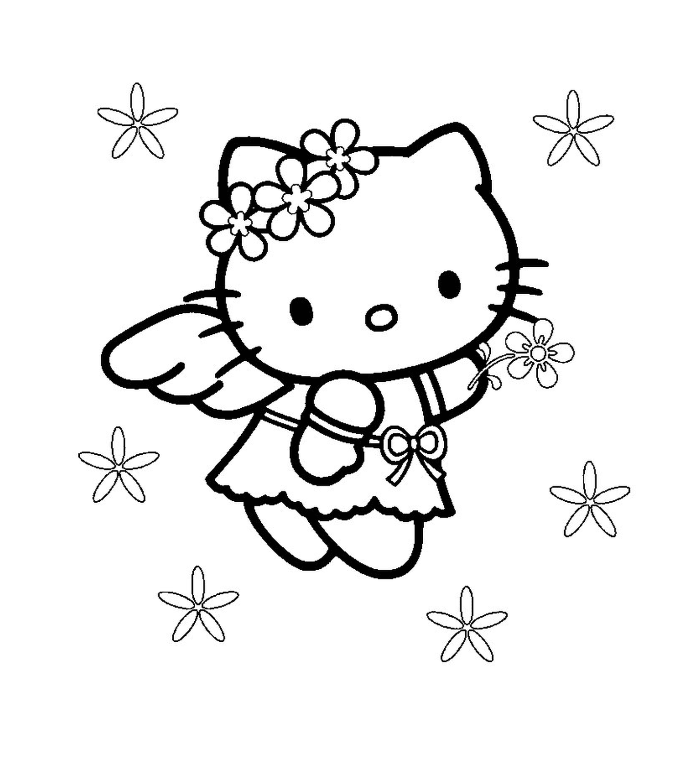  Hello Kitty with a flower 