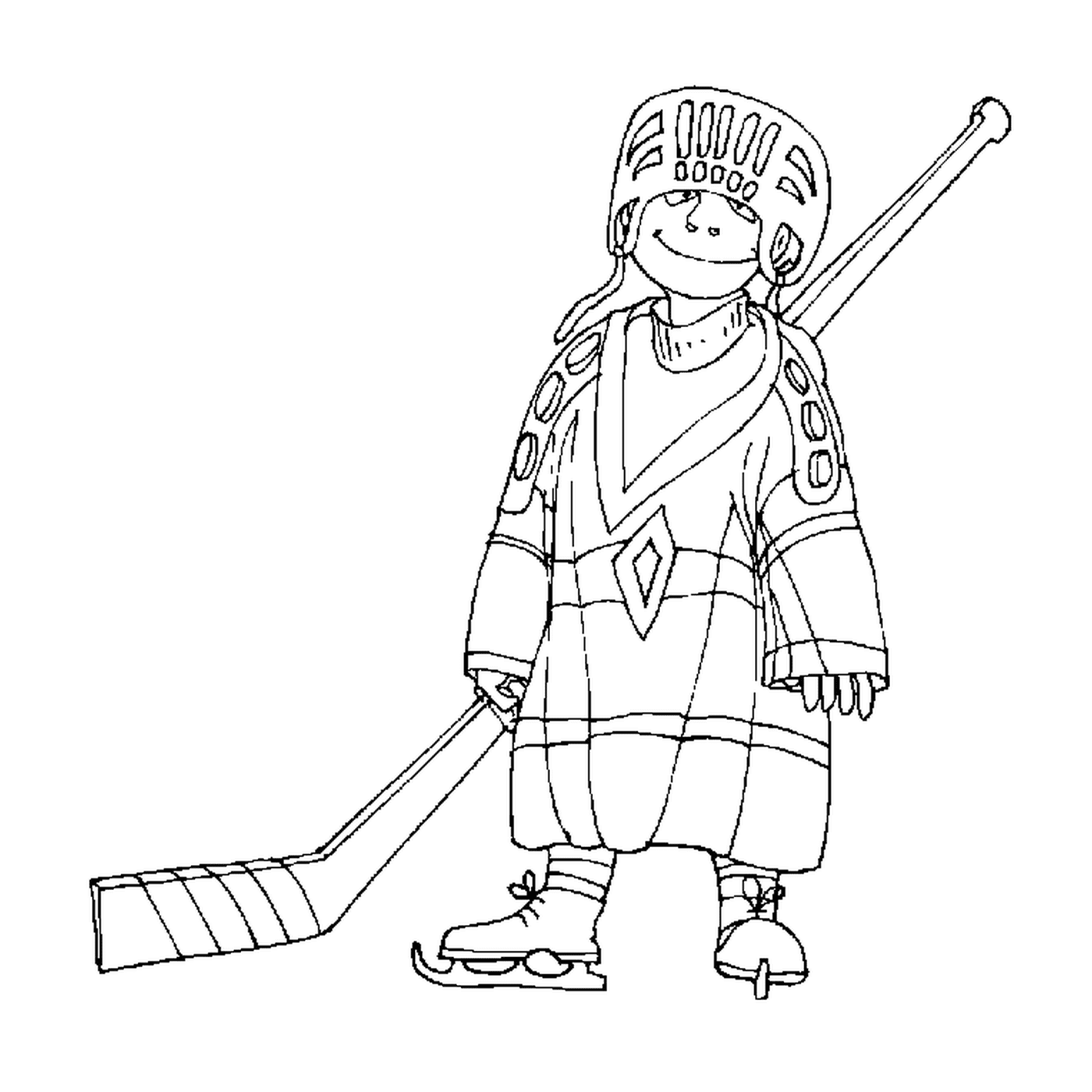  Young enthusiastic hockey player 