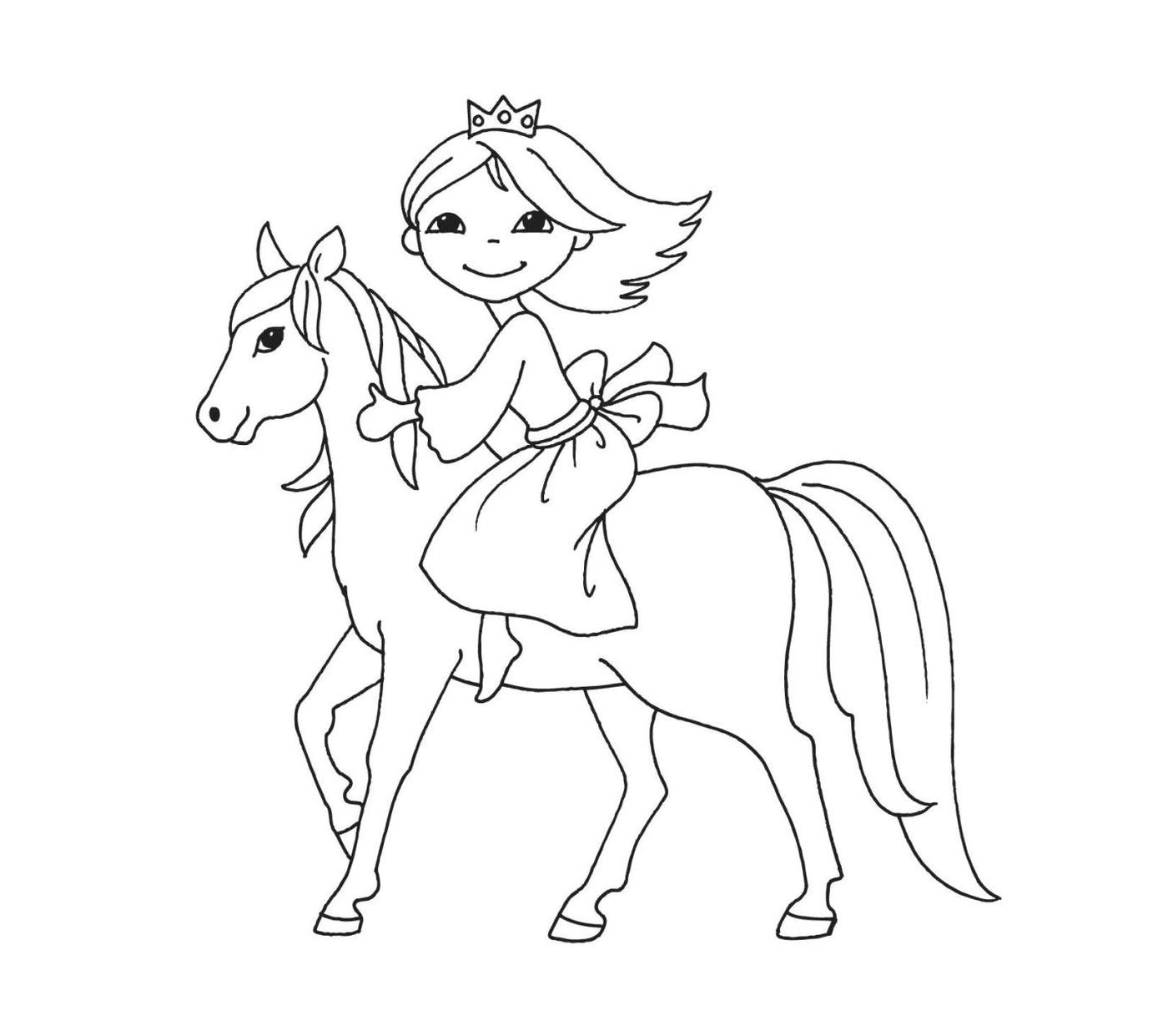  Princesa montando su hermoso caballo 