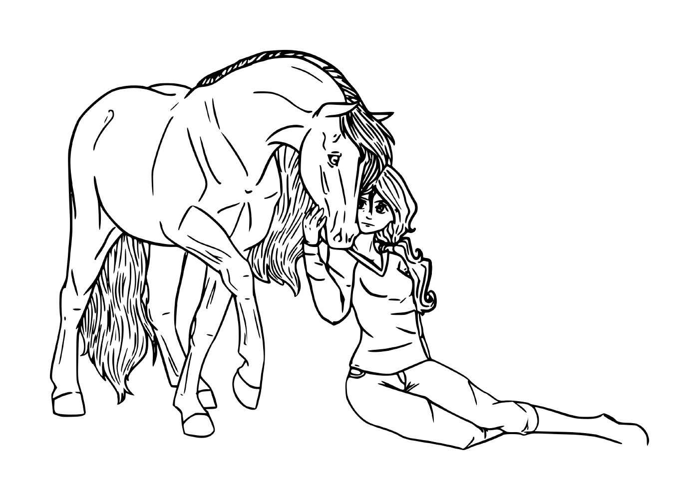  Девочка, имеющая особую связь с лошадью 