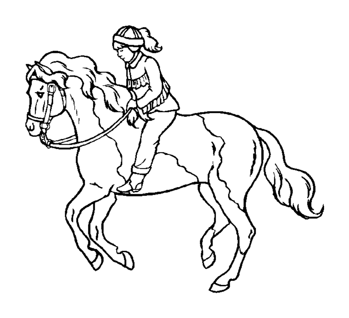  Rider with his helmet, riding his destrier 