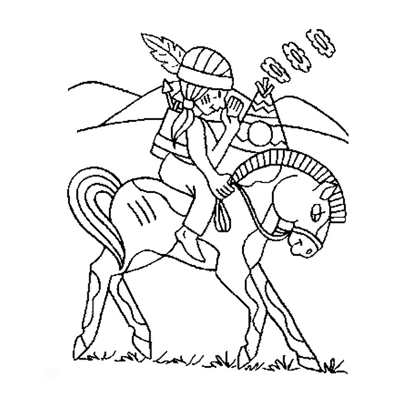  Persona montando un caballo como los indios 