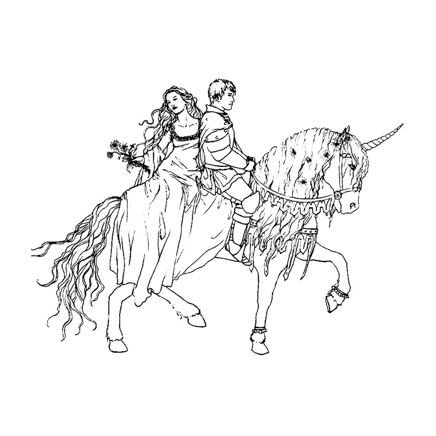  Королевская пара, ездящая на лошади 