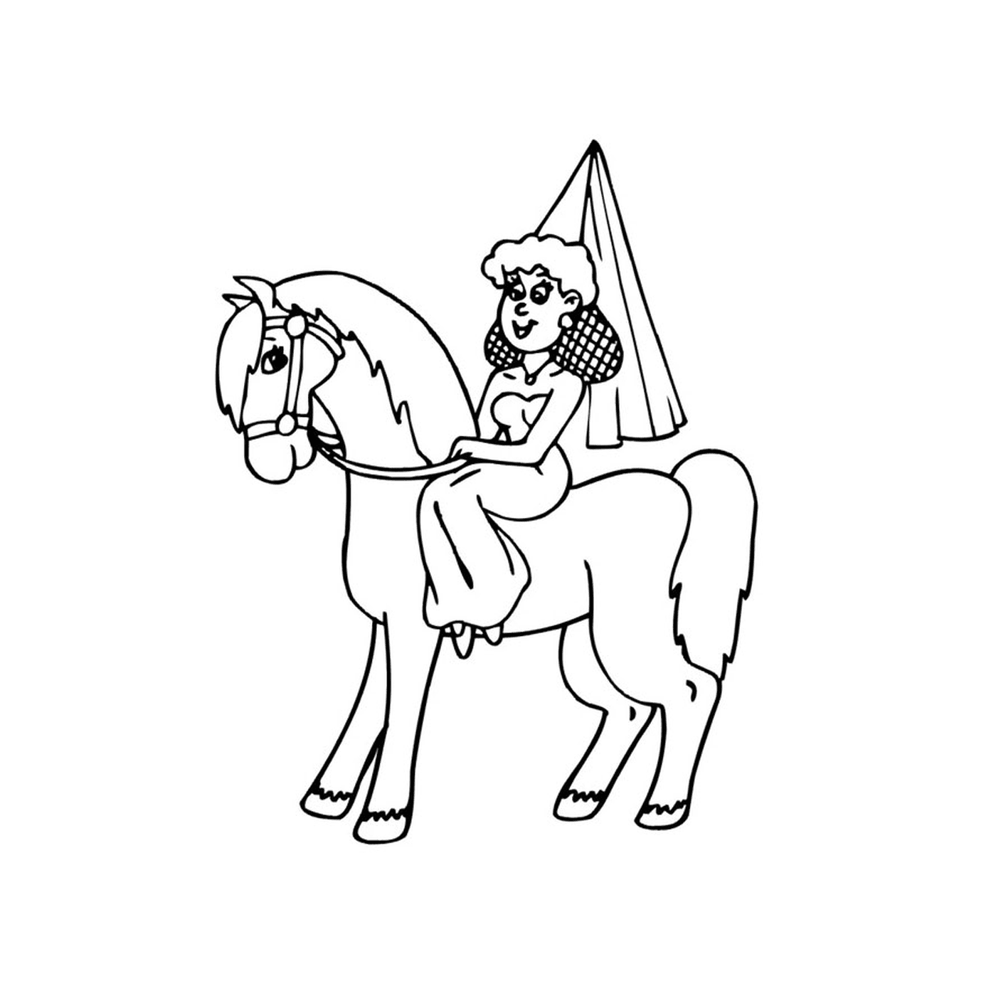  Person sitting on a princess horse 