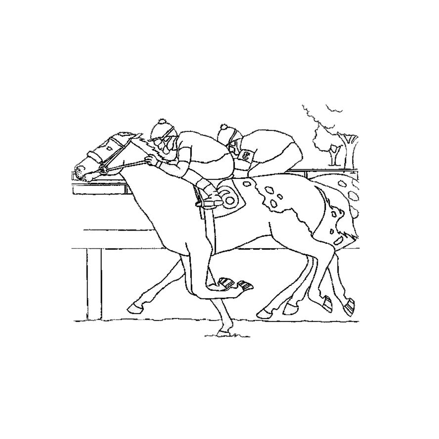  Caballo de carreras - Un jinete de caballos 