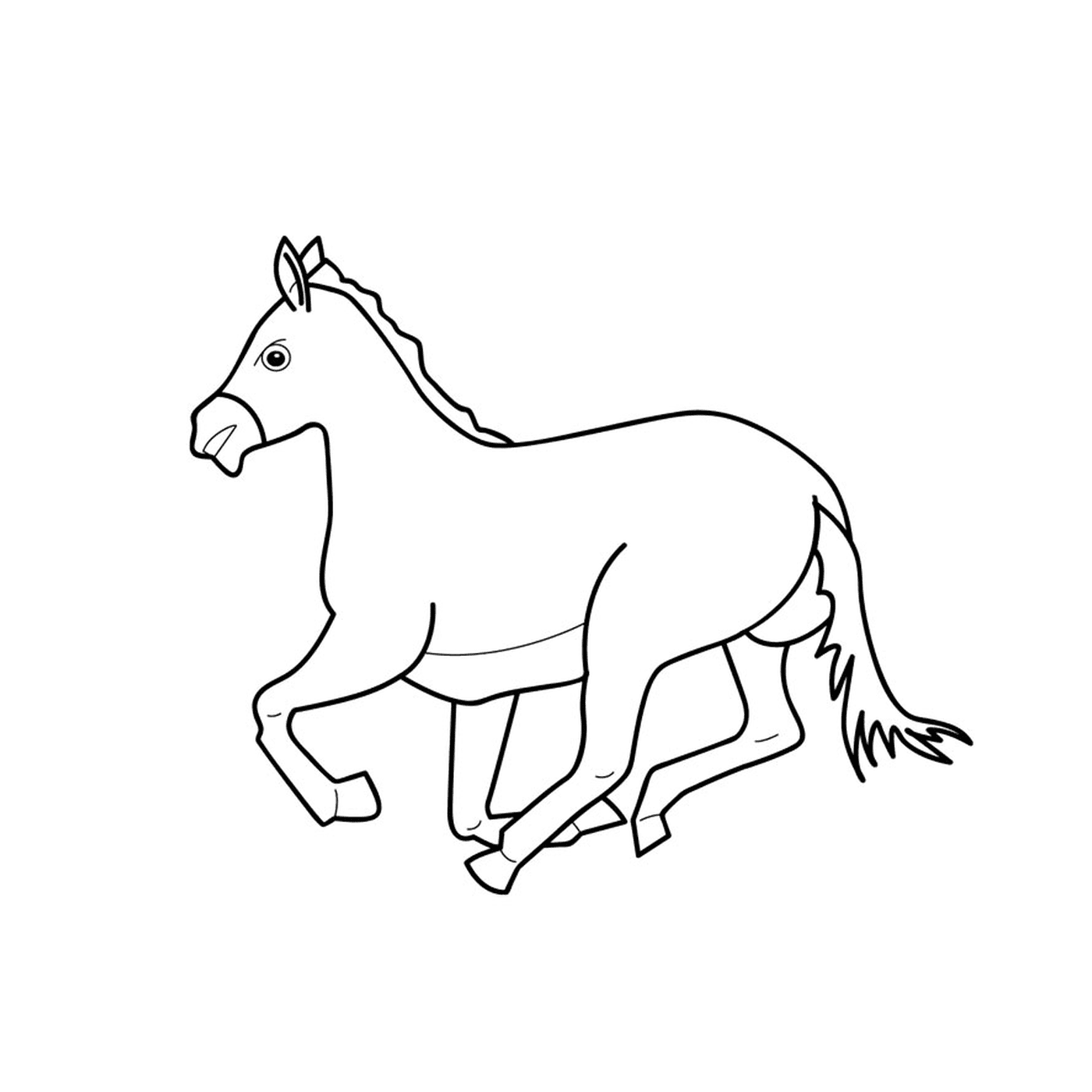  Pferd mit Gallops - Ein Pferd läuft 