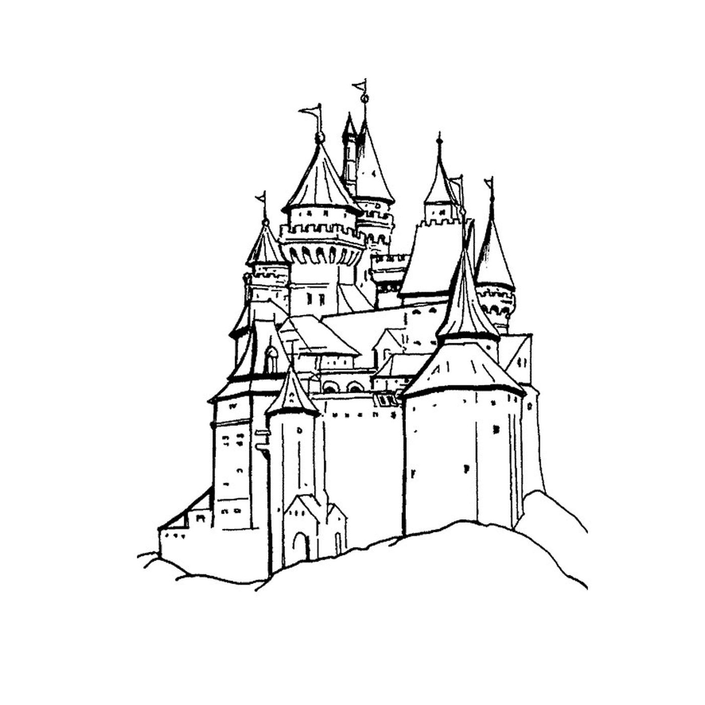  A castle perched on a hill 