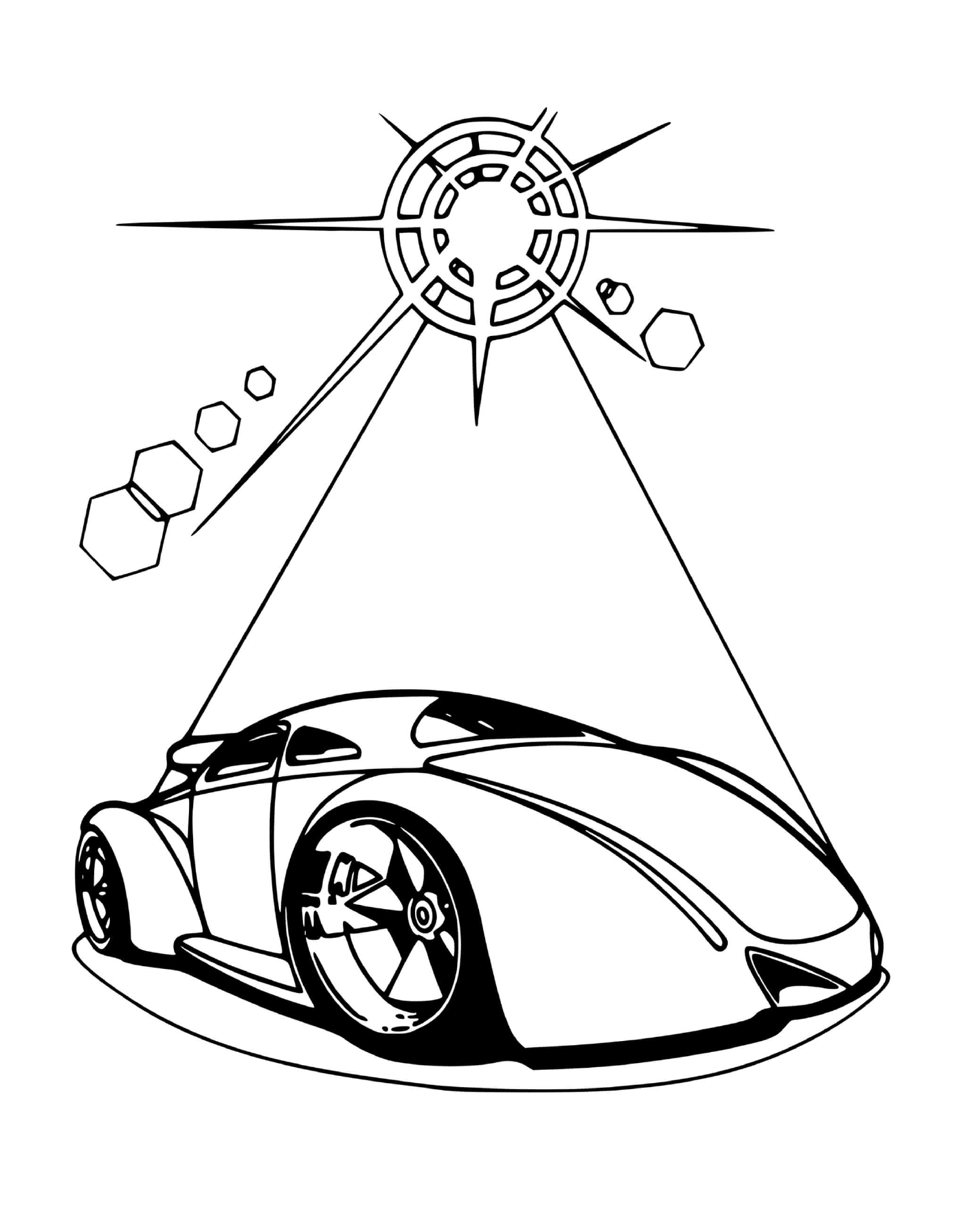 Auto de ruedas calientes futuristas 
