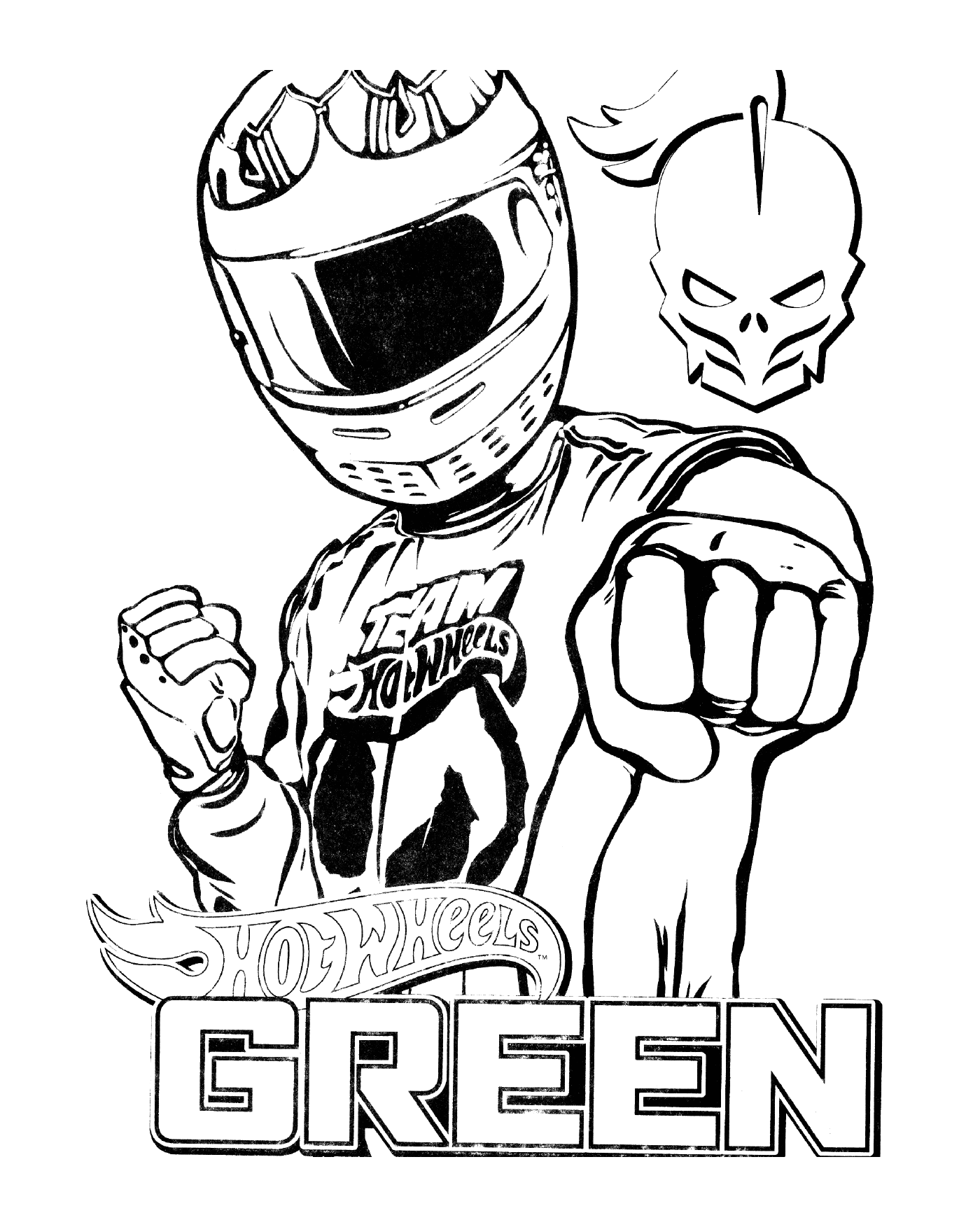  Green helmet driver 