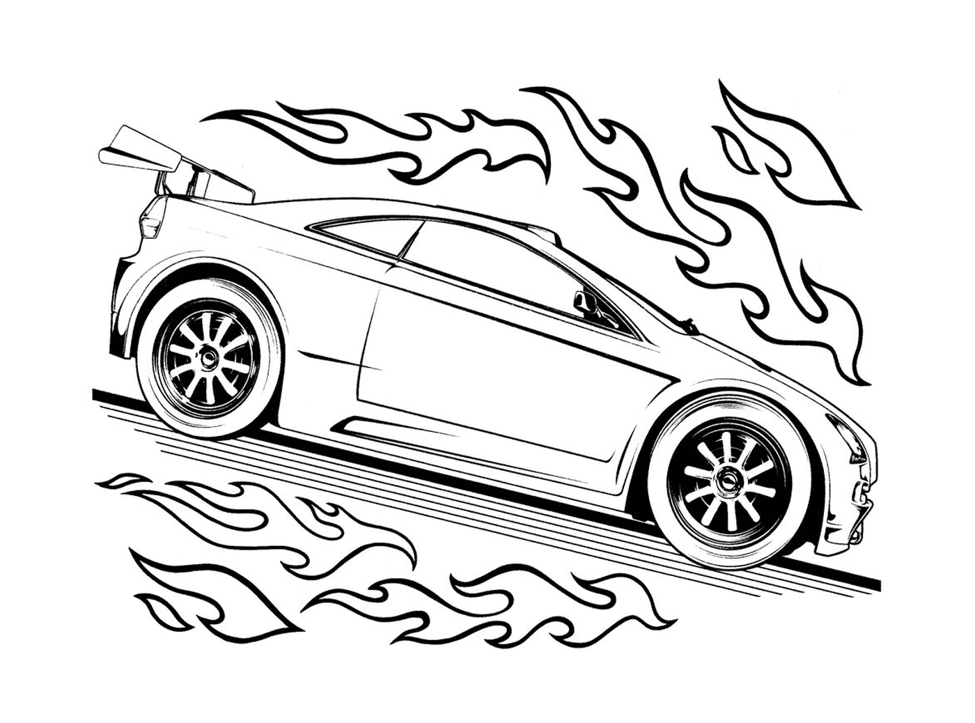  Автомобиль в интенсивном огне 