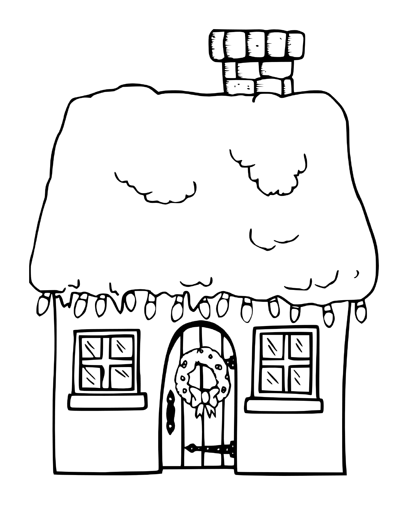  calda casa di Natale innevata 