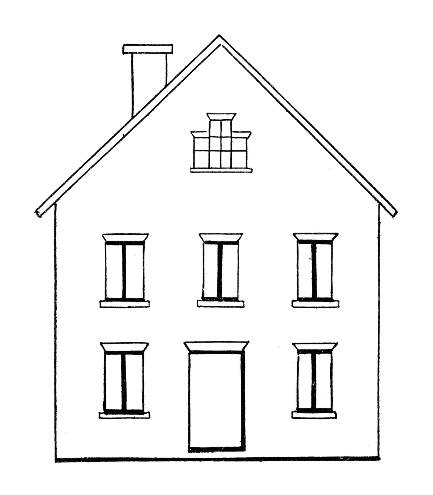  Encantadora casa blanca con seis ventanas 