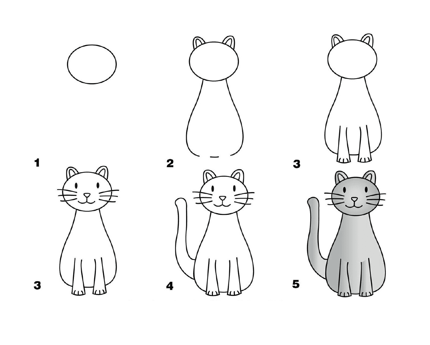  How to draw an easy single cat 