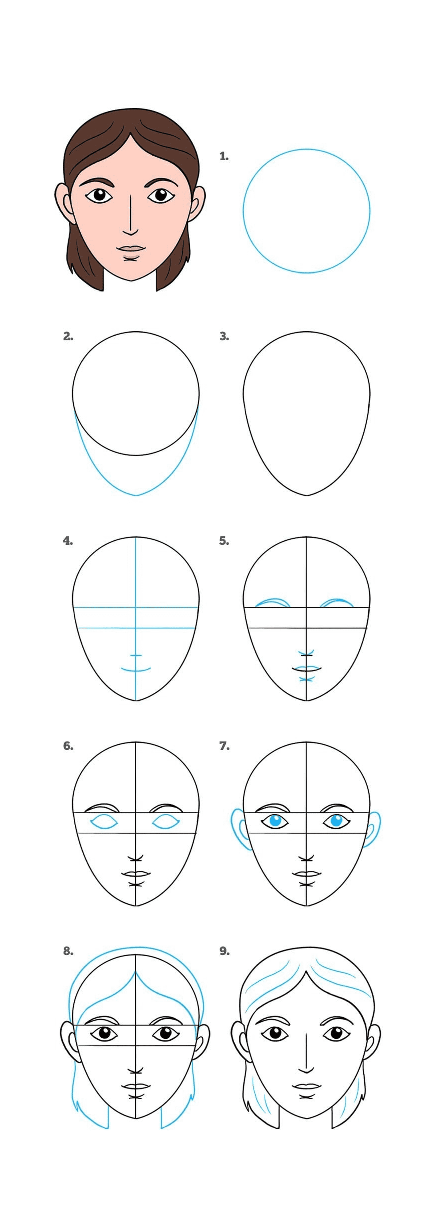  Come disegnare una faccia da cartone animato 